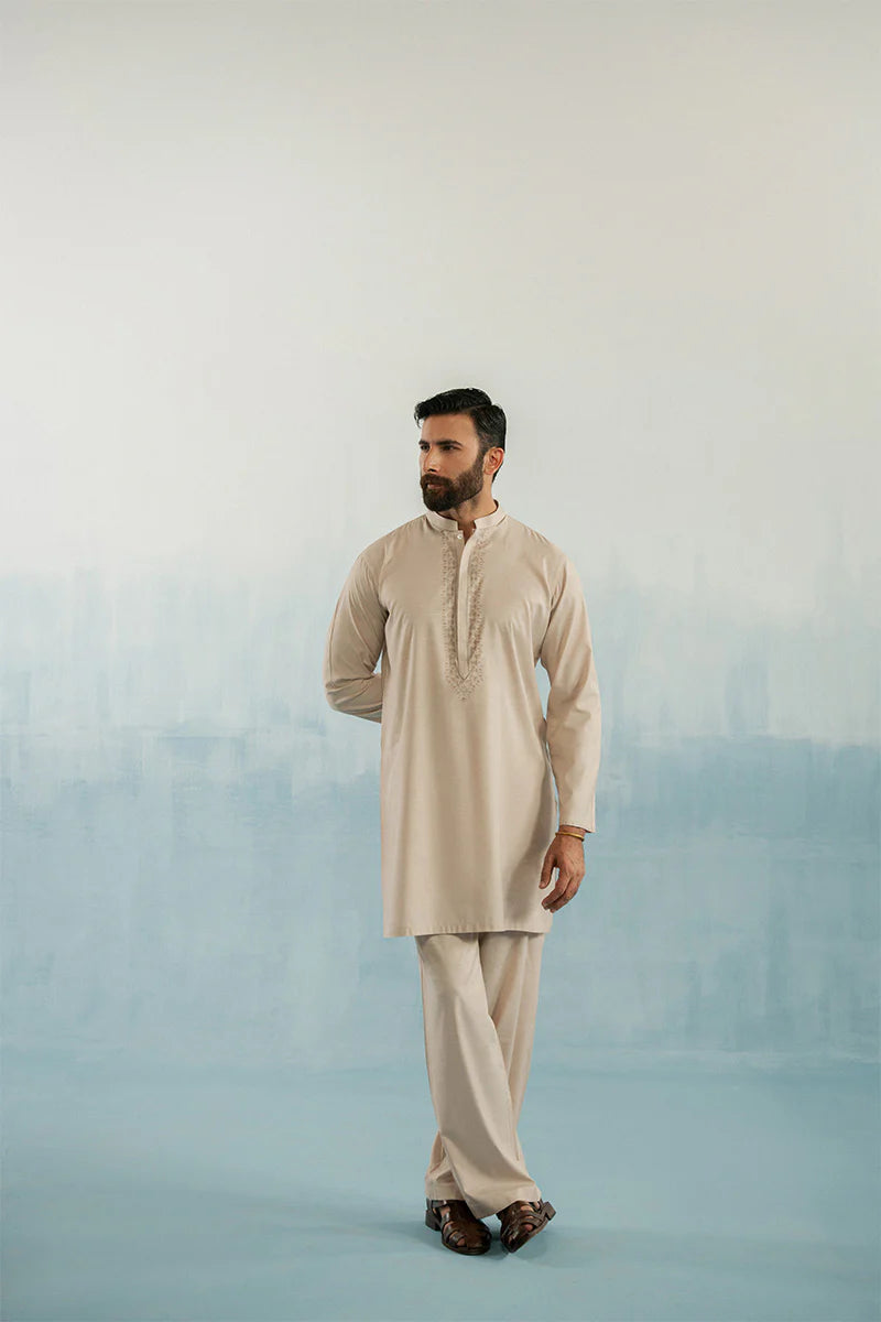 'Brown' Embroidered Kurta Pajama | REPUBLIC MENSWEAR