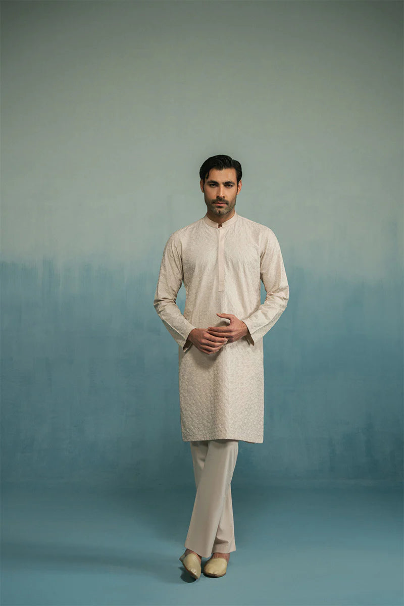 'Cream' Embroidered Kurta Pajama | REPUBLIC MENSWEAR
