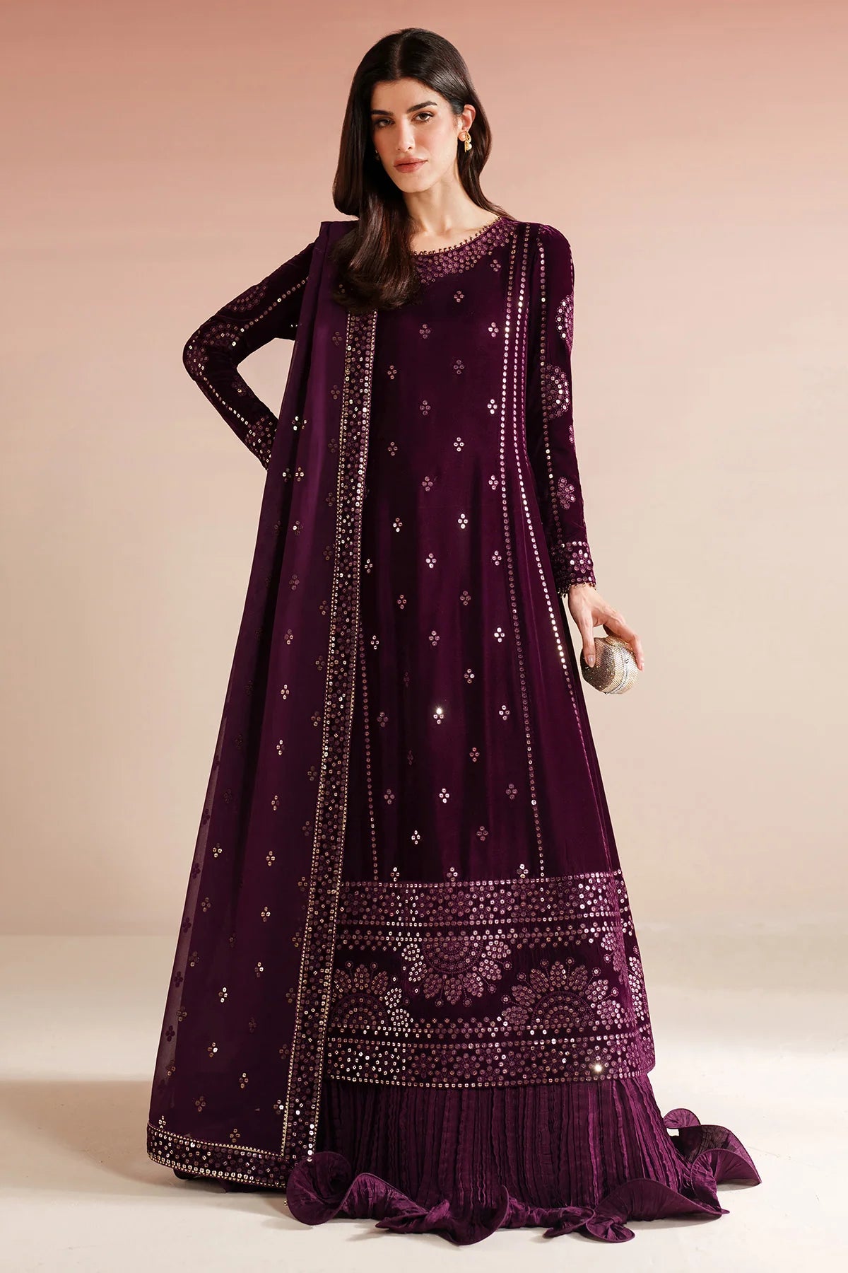 JZ-VVF-D1-0 | EMBROIDERED VELVET FORMAL | Jazmin