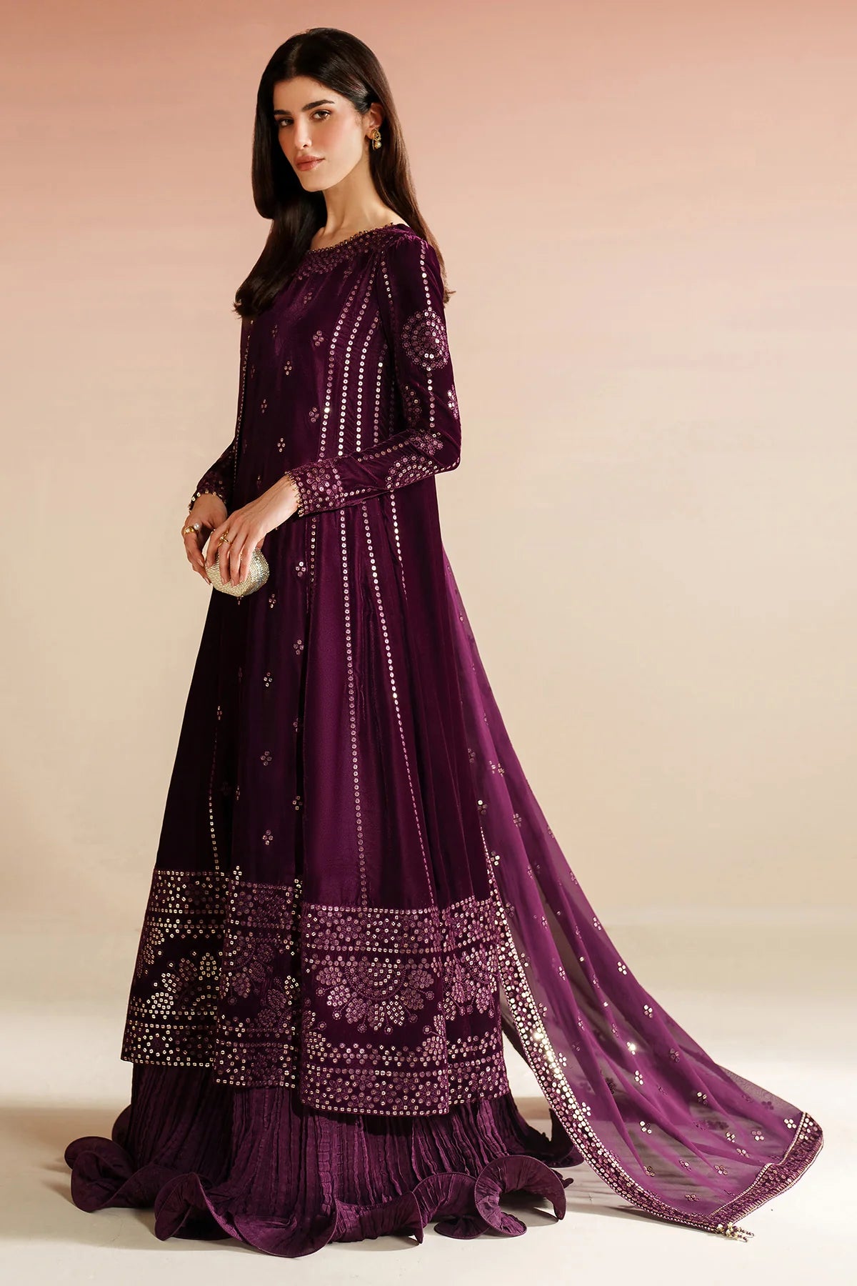 JZ-VVF-D1-0 | EMBROIDERED VELVET FORMAL | Jazmin