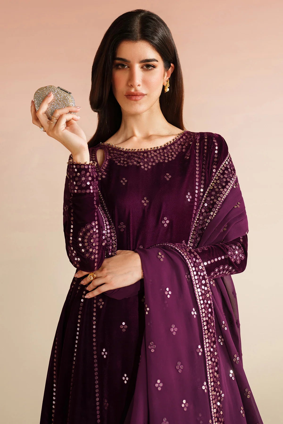 JZ-VVF-D1-0 | EMBROIDERED VELVET FORMAL | Jazmin