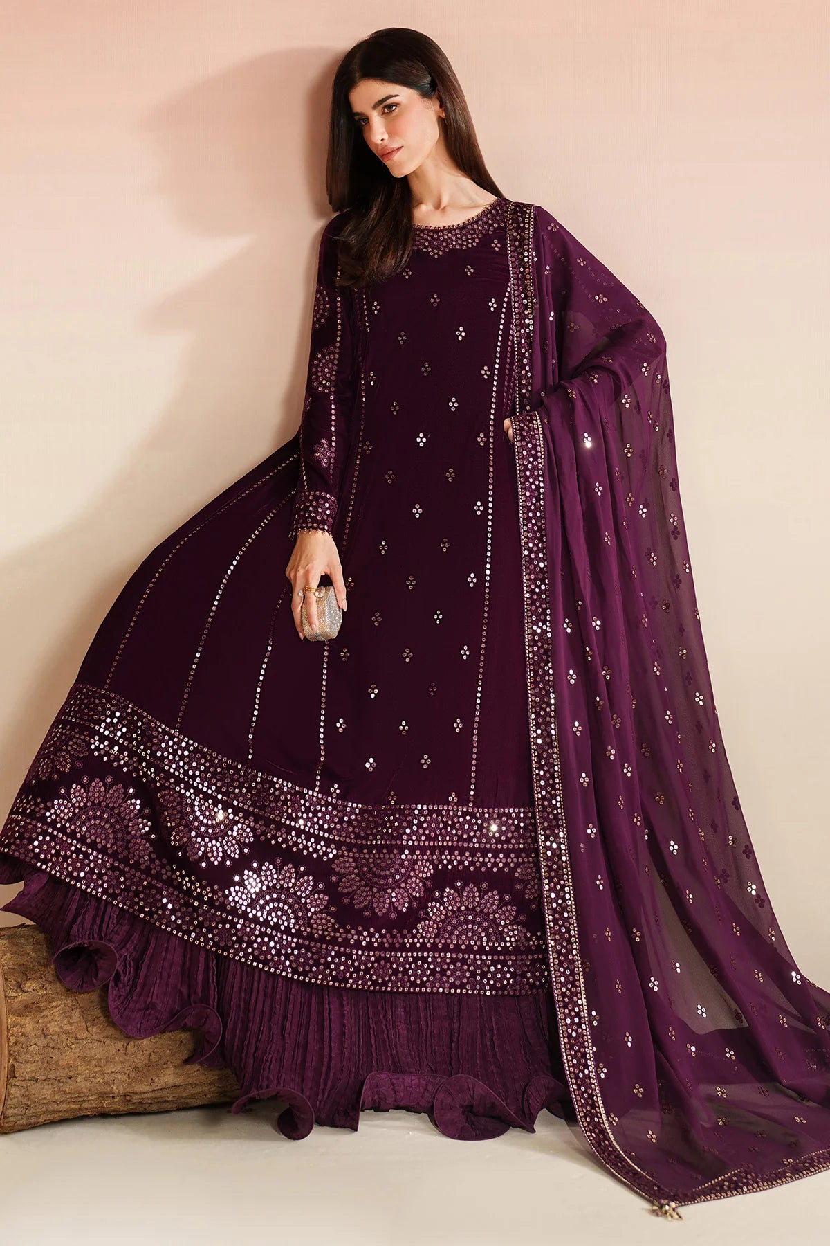 JZ-VVF-D1-0 | EMBROIDERED VELVET FORMAL | Jazmin
