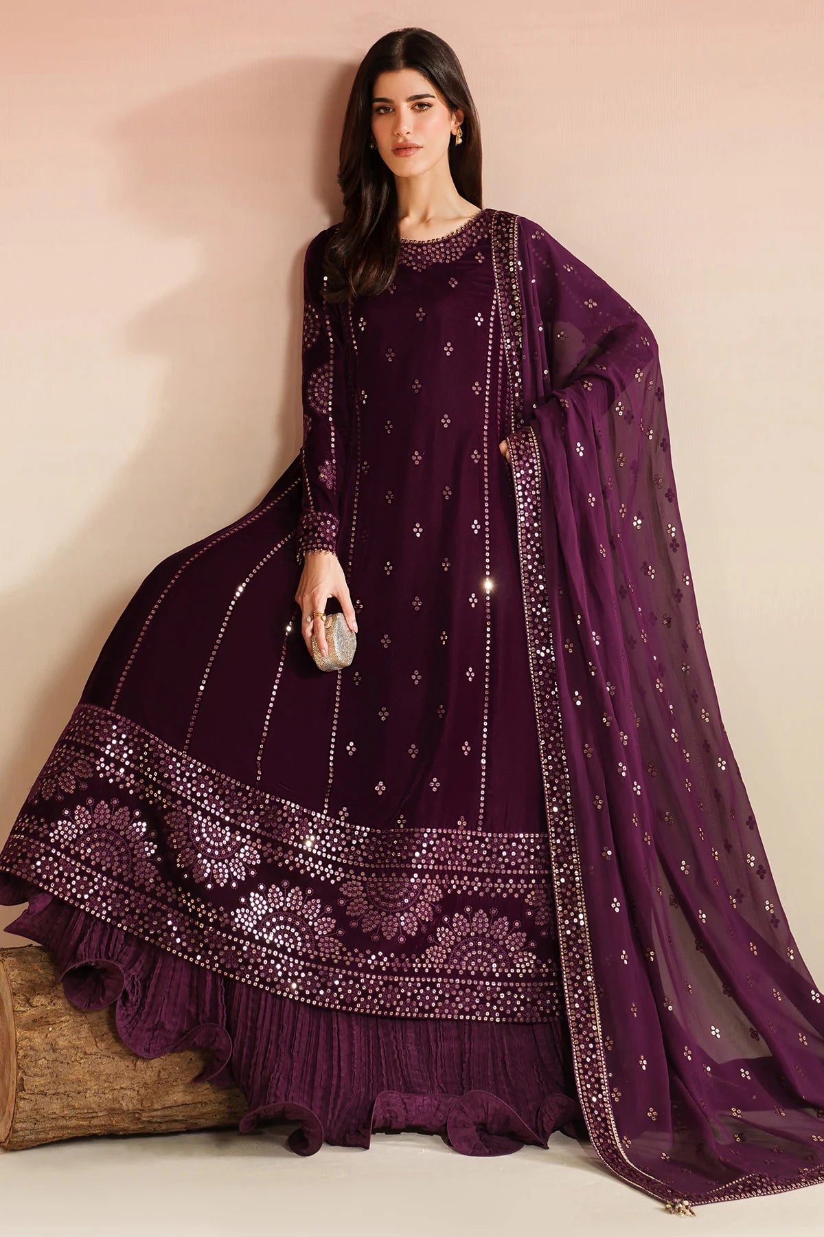 JZ-VVF-D1-0 | EMBROIDERED VELVET FORMAL | Jazmin