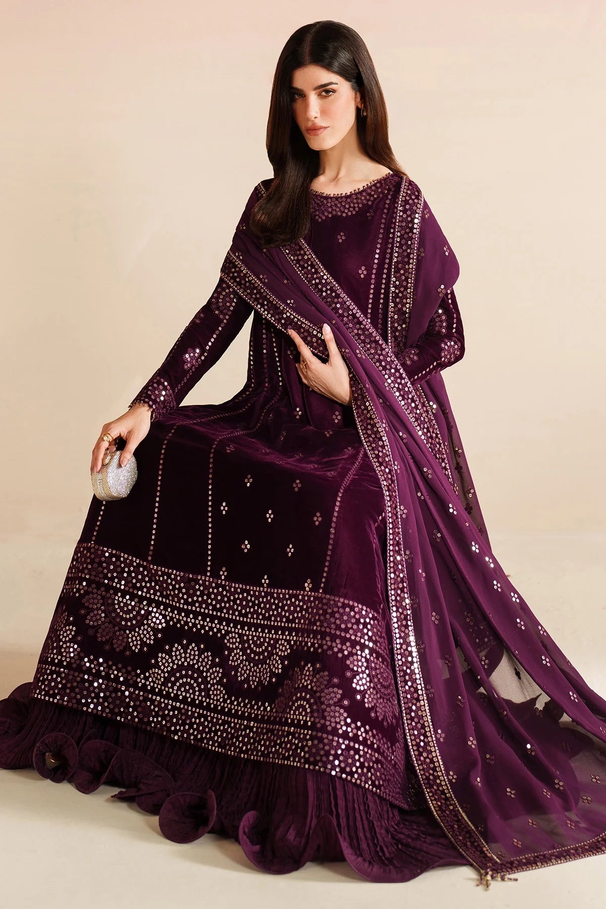 JZ-VVF-D1-0 | EMBROIDERED VELVET FORMAL | Jazmin