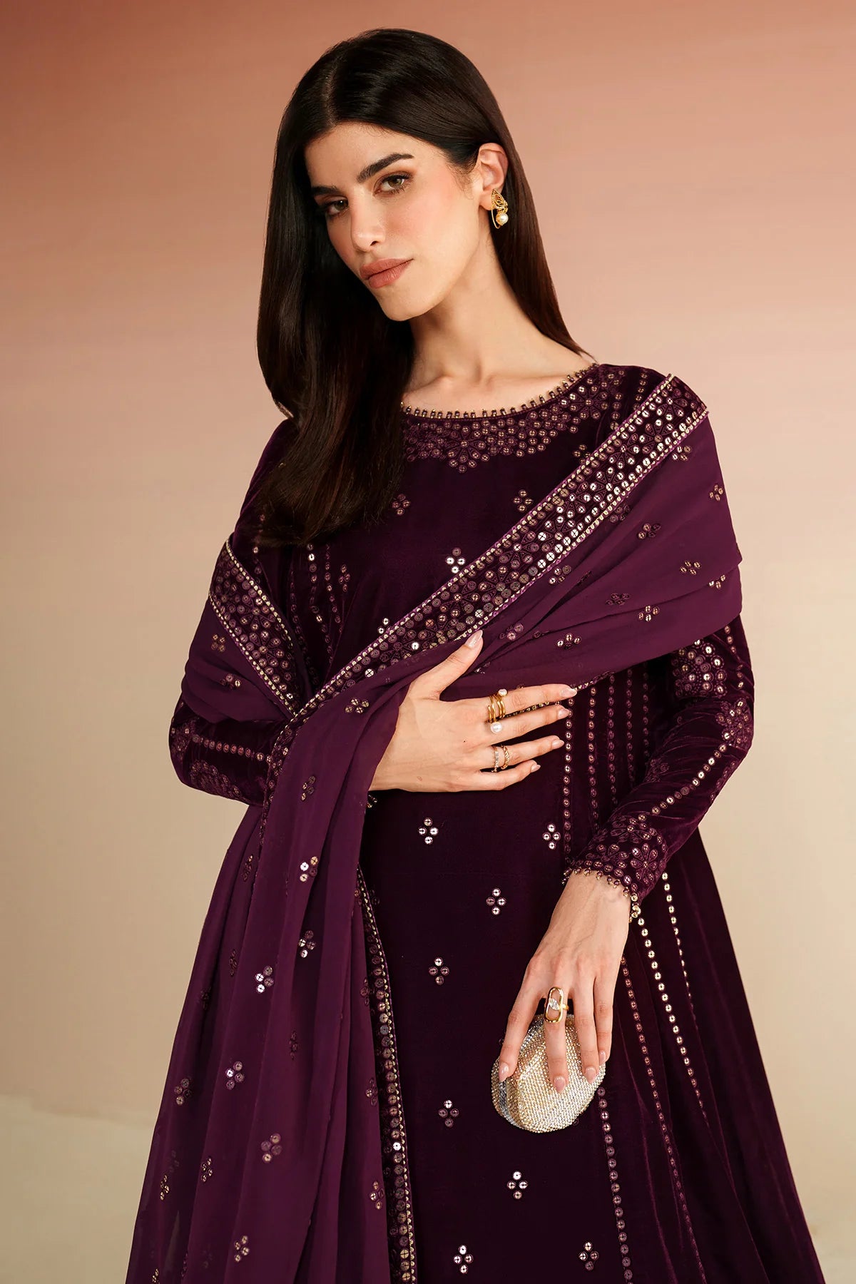 JZ-VVF-D1-0 | EMBROIDERED VELVET FORMAL | Jazmin