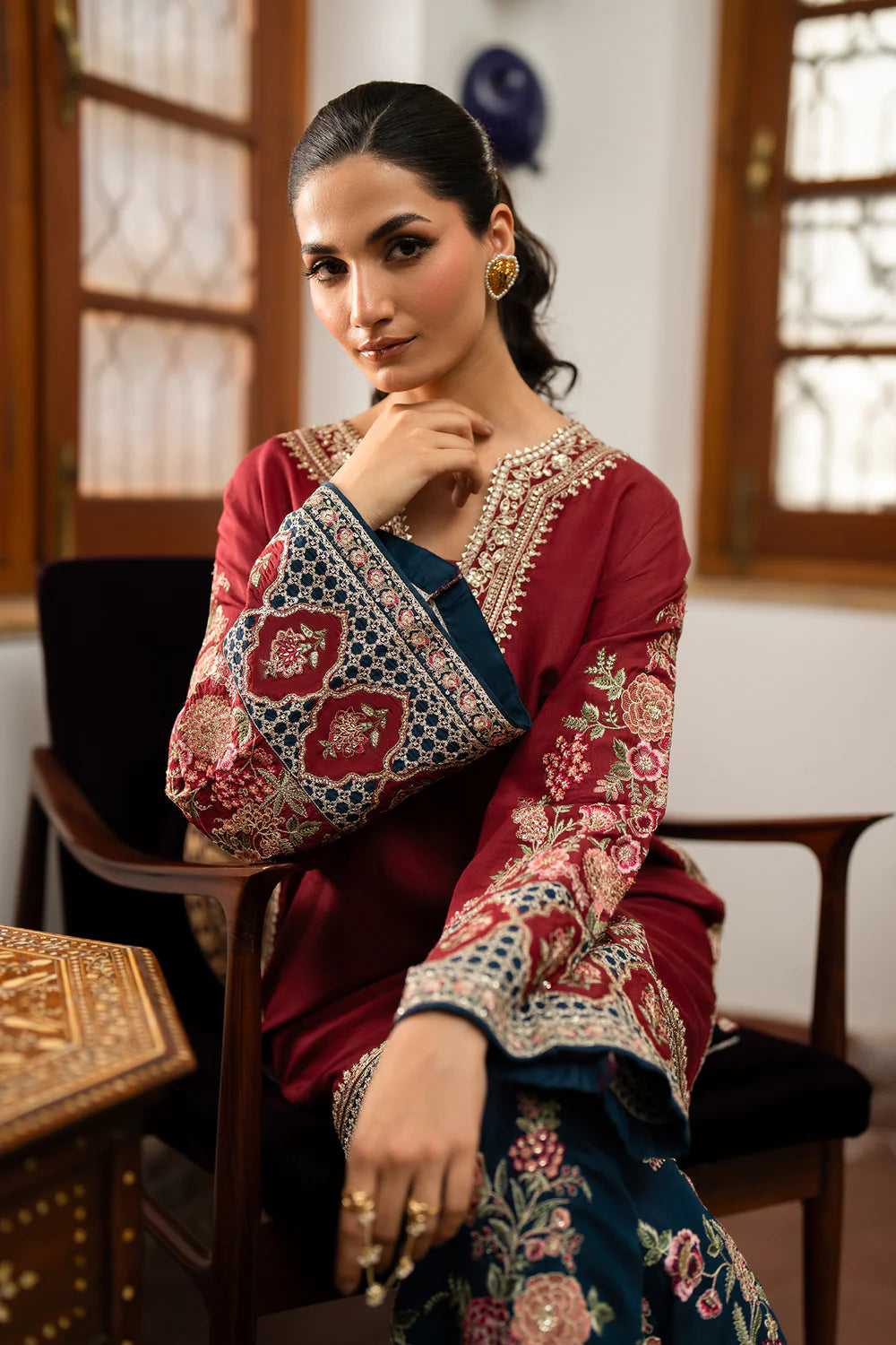 MAROON | E0758/104/303 | BOUTIQUE COLLECTIONS| ETHNC