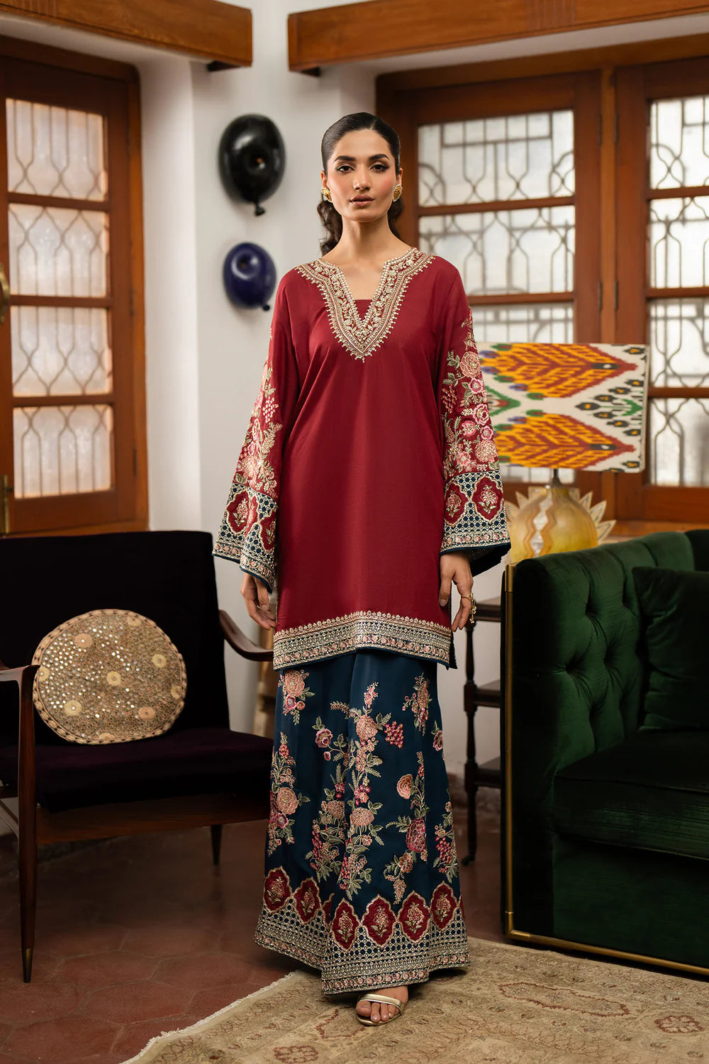 MAROON | E0758/104/303 | BOUTIQUE COLLECTIONS| ETHNC