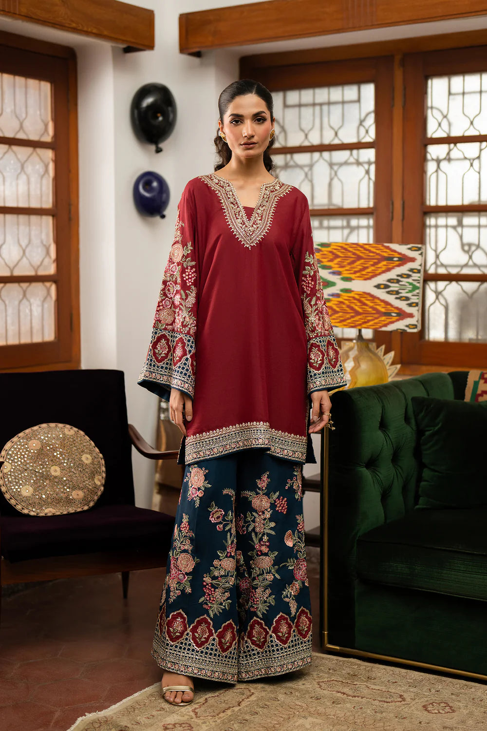 MAROON | E0758/104/303 | BOUTIQUE COLLECTIONS| ETHNC