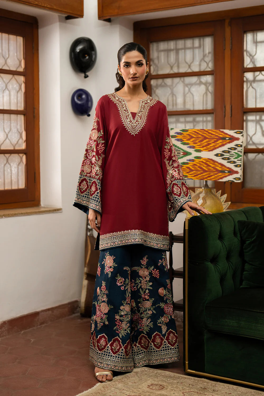MAROON | E0758/104/303 | BOUTIQUE COLLECTIONS| ETHNC