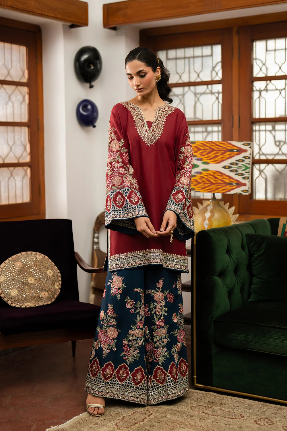 MAROON | E0758/104/303 | BOUTIQUE COLLECTIONS| ETHNC