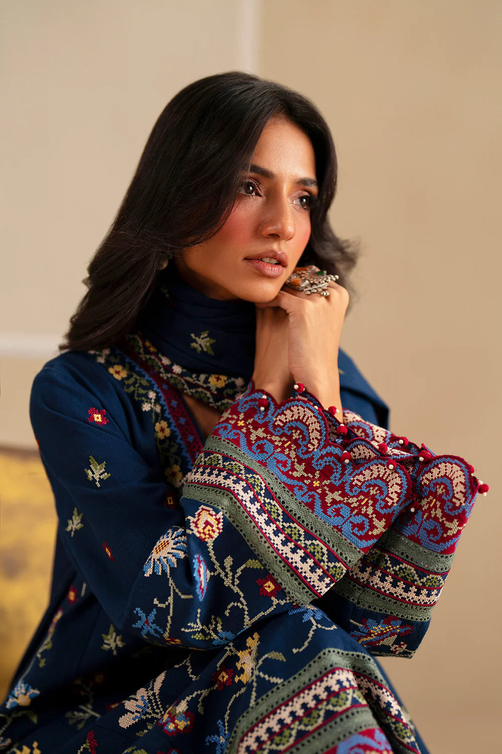 INDIGO BLUE | E0781/203/622 | Unstitched Winter '25 | Ethnc