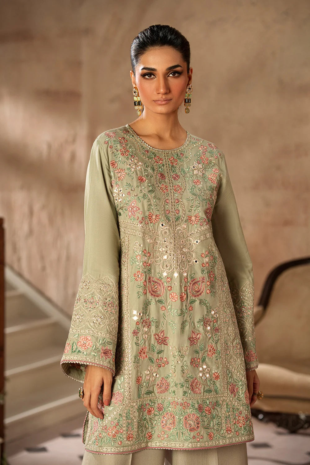 OLIVE GREEN | E0789/104/122 | BOUTIQUE COLLECTIONS| ETHNC