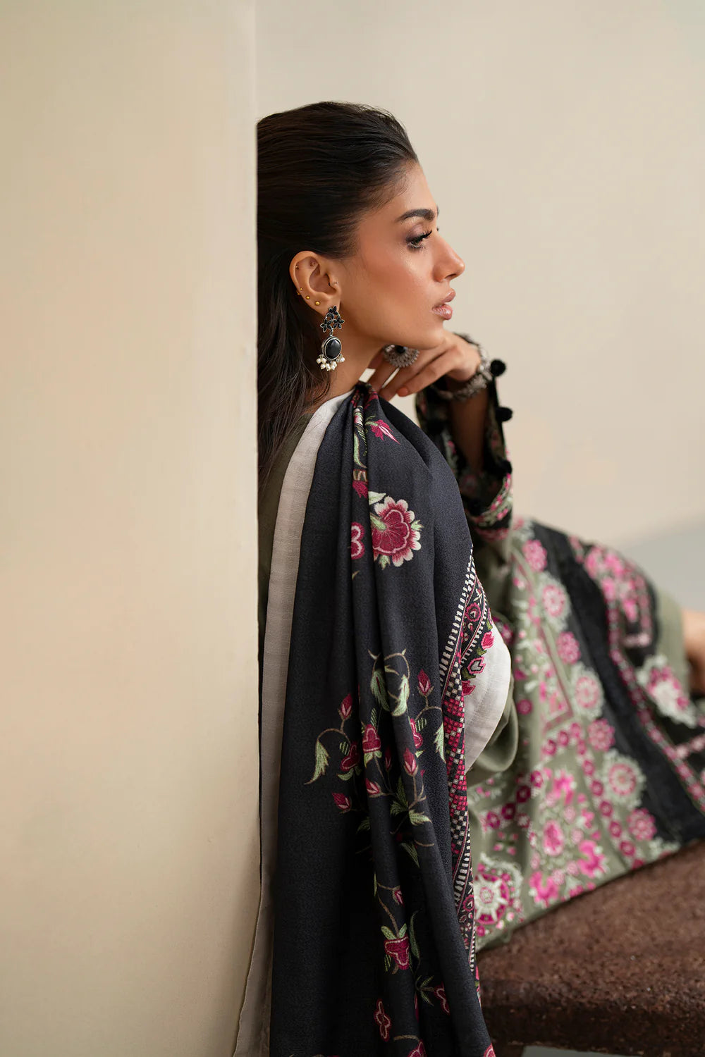 OLIVE | E0819/203/120 | Unstitched Rozana A/W '25 Drop 2 | Ethnc