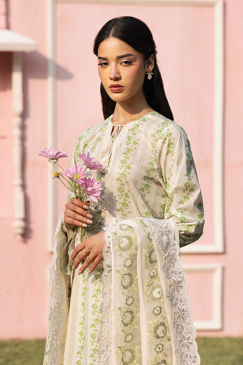 GREEN TRELLIS-3PC PRINTED LAWN SUIT | Cross Stitch