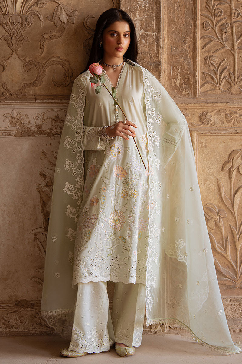 AQUA SERENITY-3PC EMBROIDERED LAWN SUIT | Cross Stitch