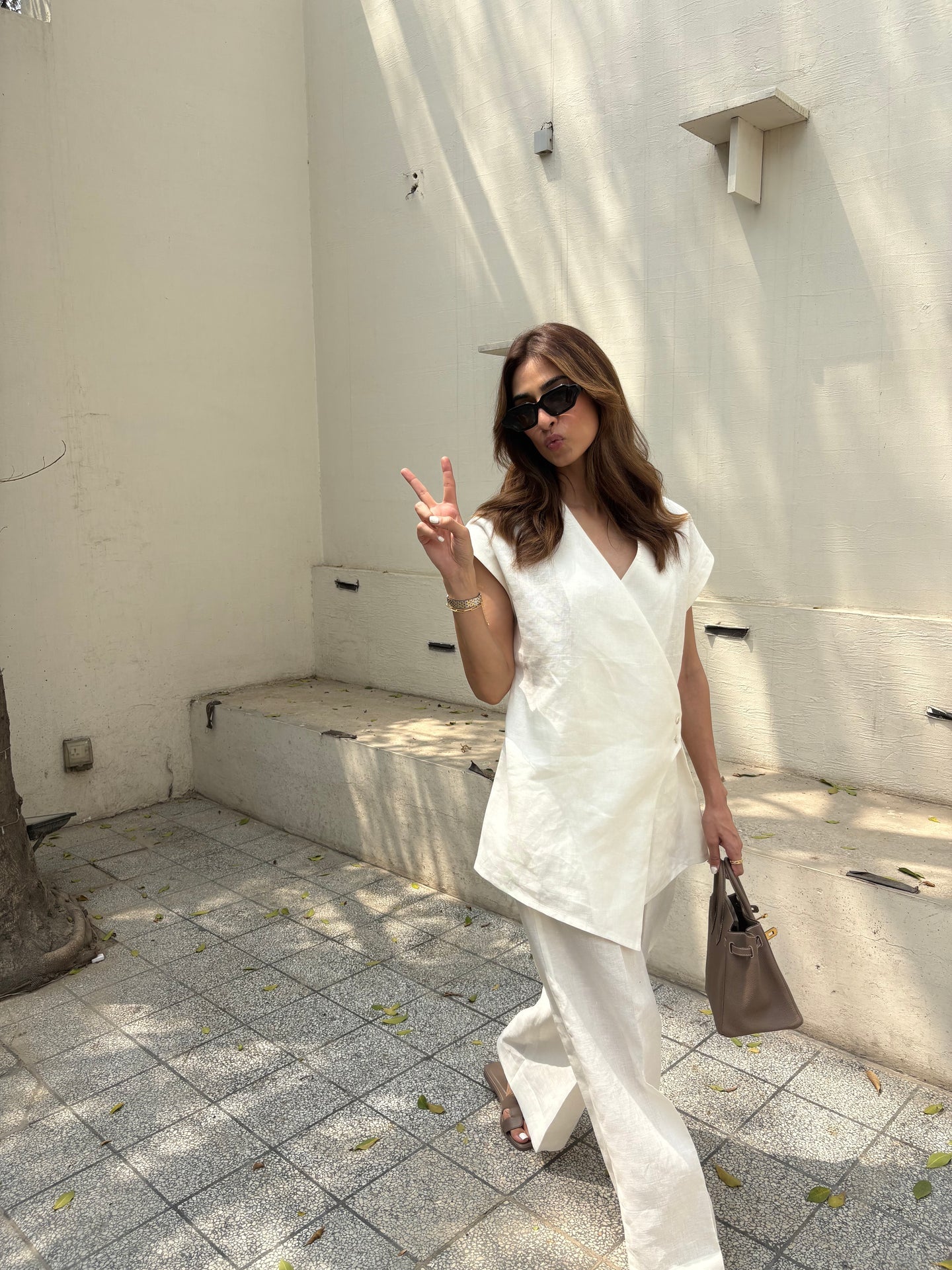 WHITE LINEN VEST SET | Sak Atelier