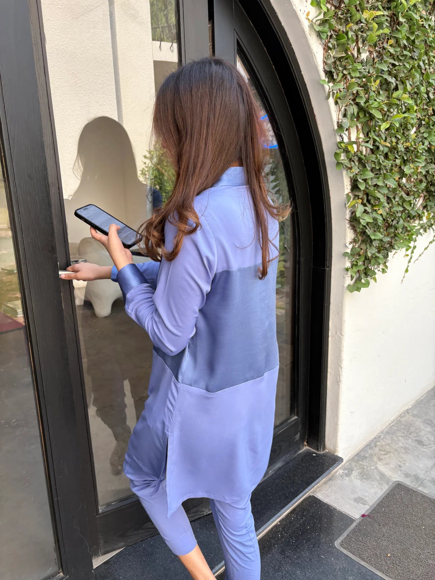 INDIGO SATIN SLIP SET | Sak Atelier