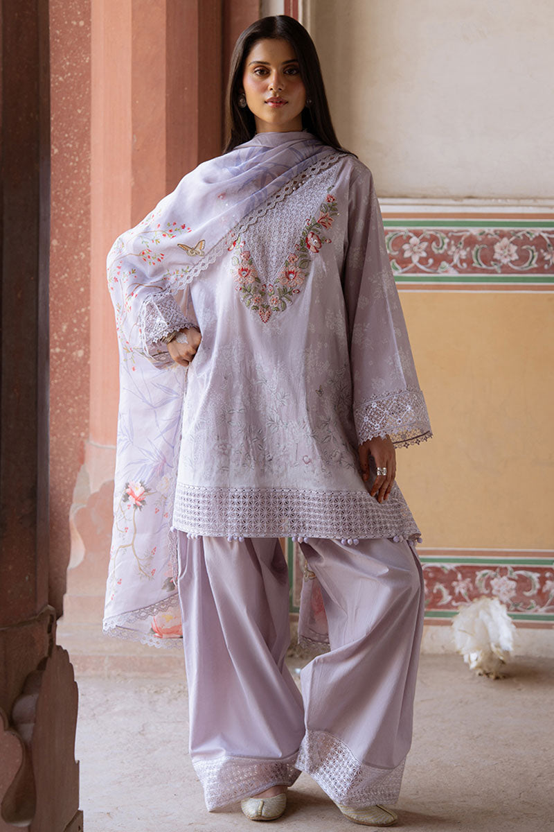 VIOLET POSY-3PC PRINTED LAWN SUIT | Cross Stitch