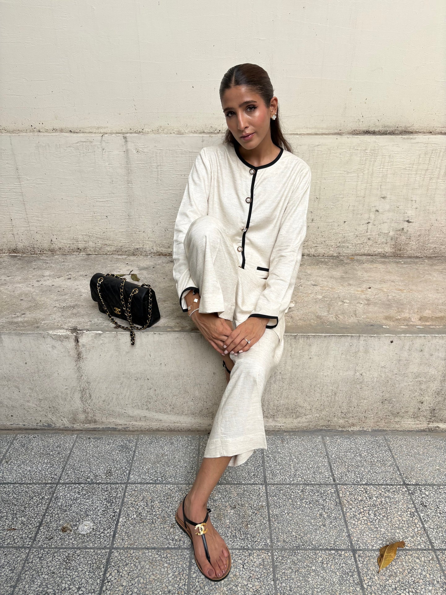 BOUCLE SET IN HEATHERED OAT WOOL | SAK ATELIER