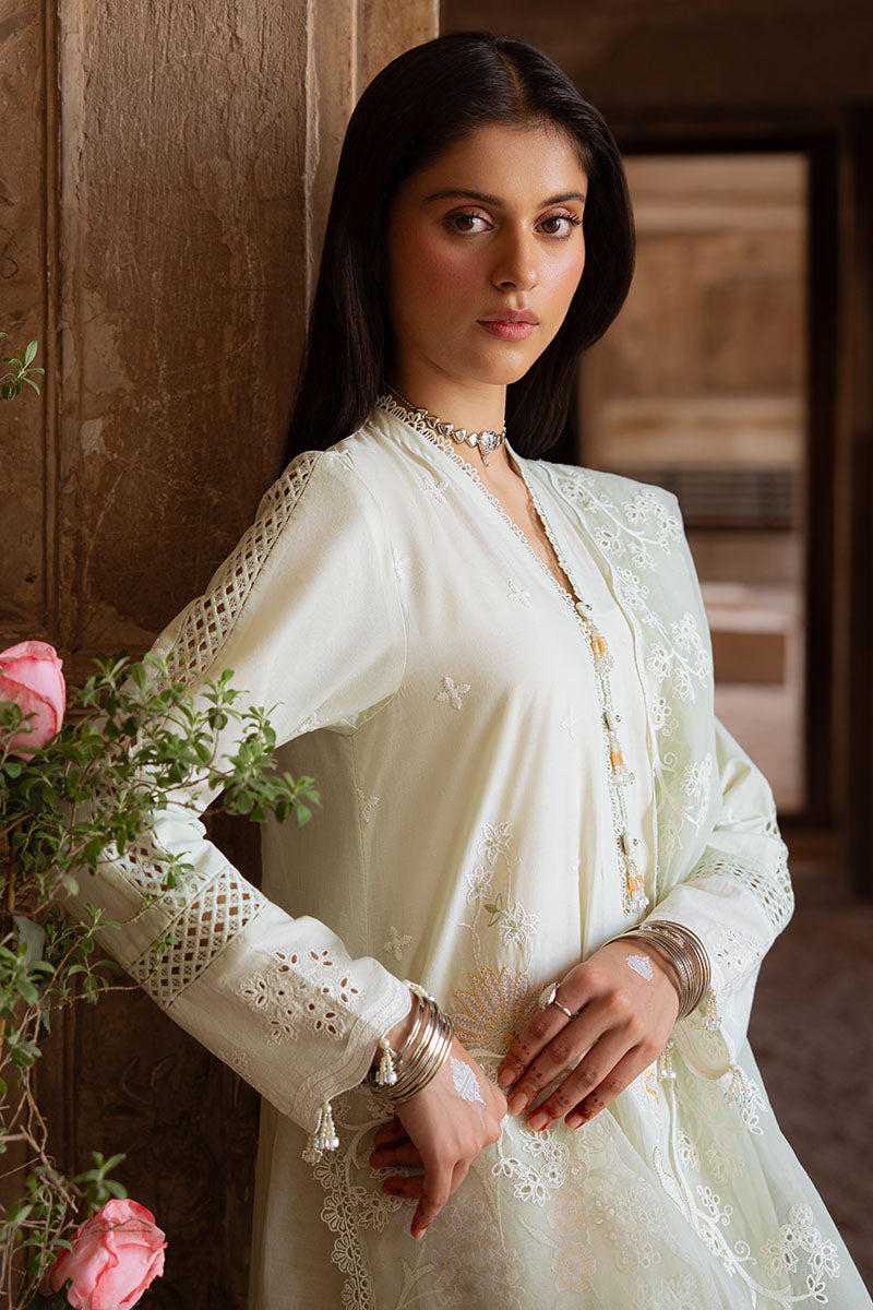 AQUA SERENITY-3PC EMBROIDERED LAWN SUIT | Cross Stitch