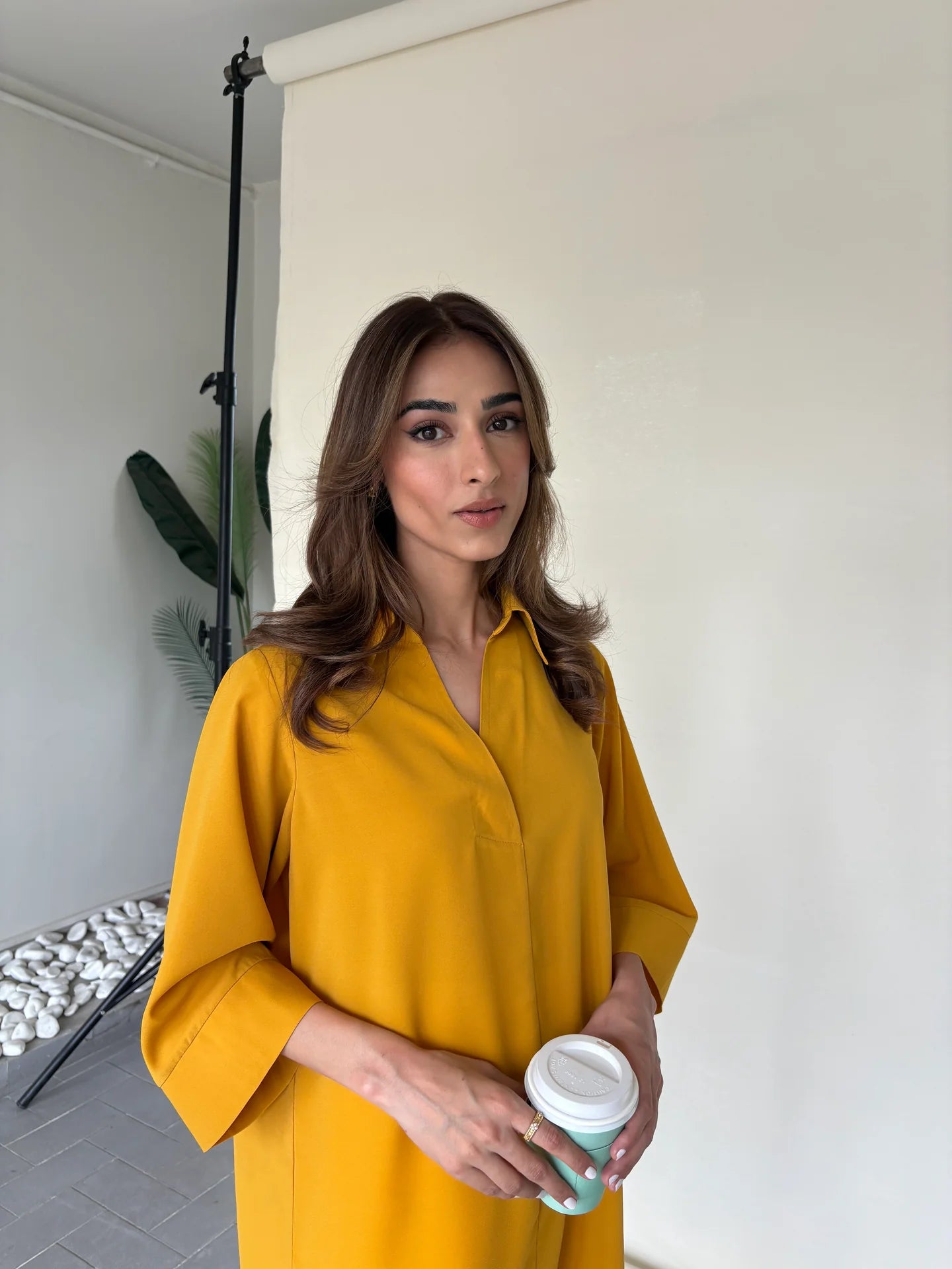 MUSTARD TOBY TUNIC WITH TULIP SHALWAR | Sak Atelier