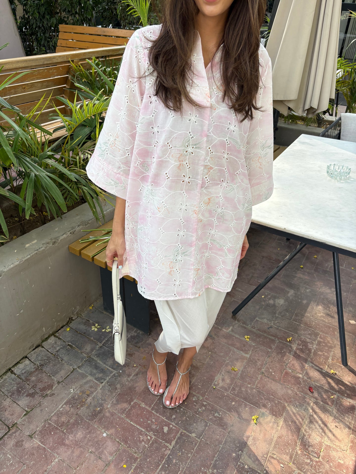 PINK LAWN TOBY TUNIC WITH TULIP SHALWAR | Sak Atelier
