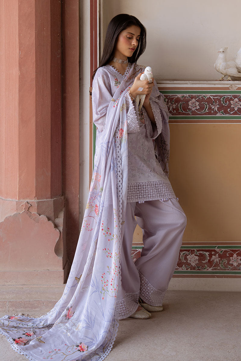 VIOLET POSY-3PC PRINTED LAWN SUIT | Cross Stitch
