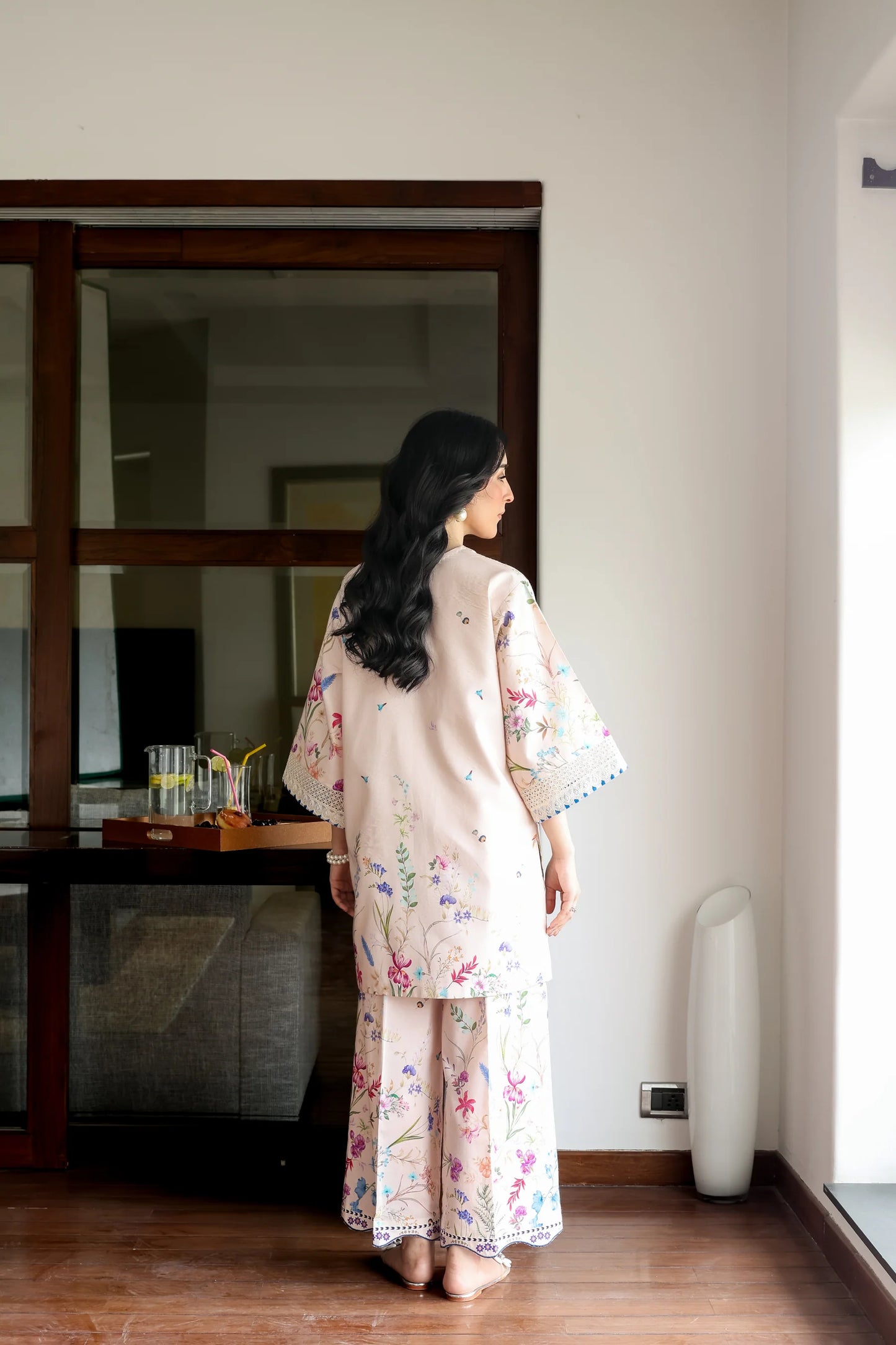 BLUSH PINK LILY LUXURY PRINTED & EMBROIDERED 2PCS SET (NPA2-25312) | ZAIB