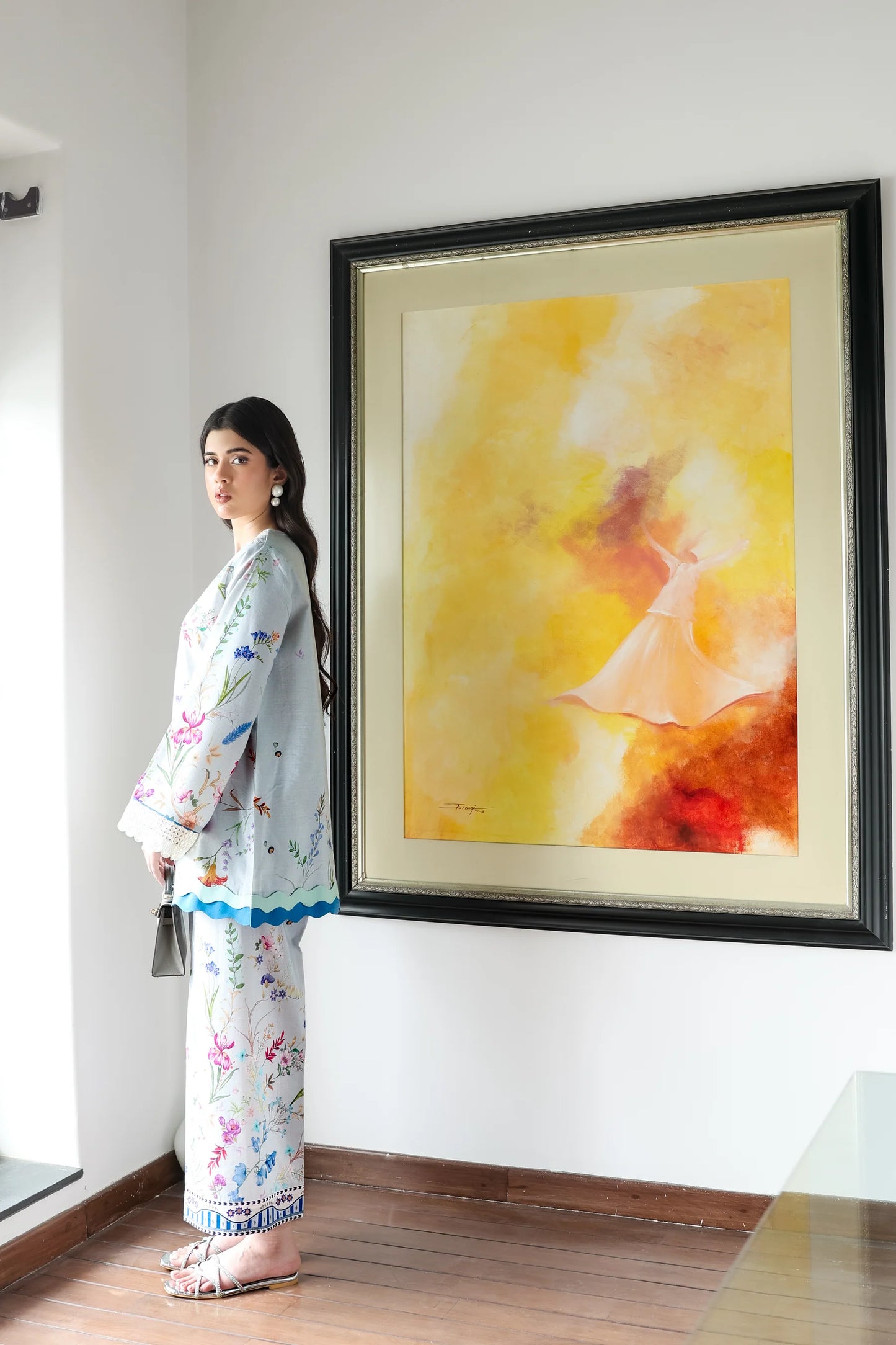 ICE BLUE LILY SET LUXURY PRINTED & EMBROIDERED (NPA2-25313) 2PCS SET | ZAIB