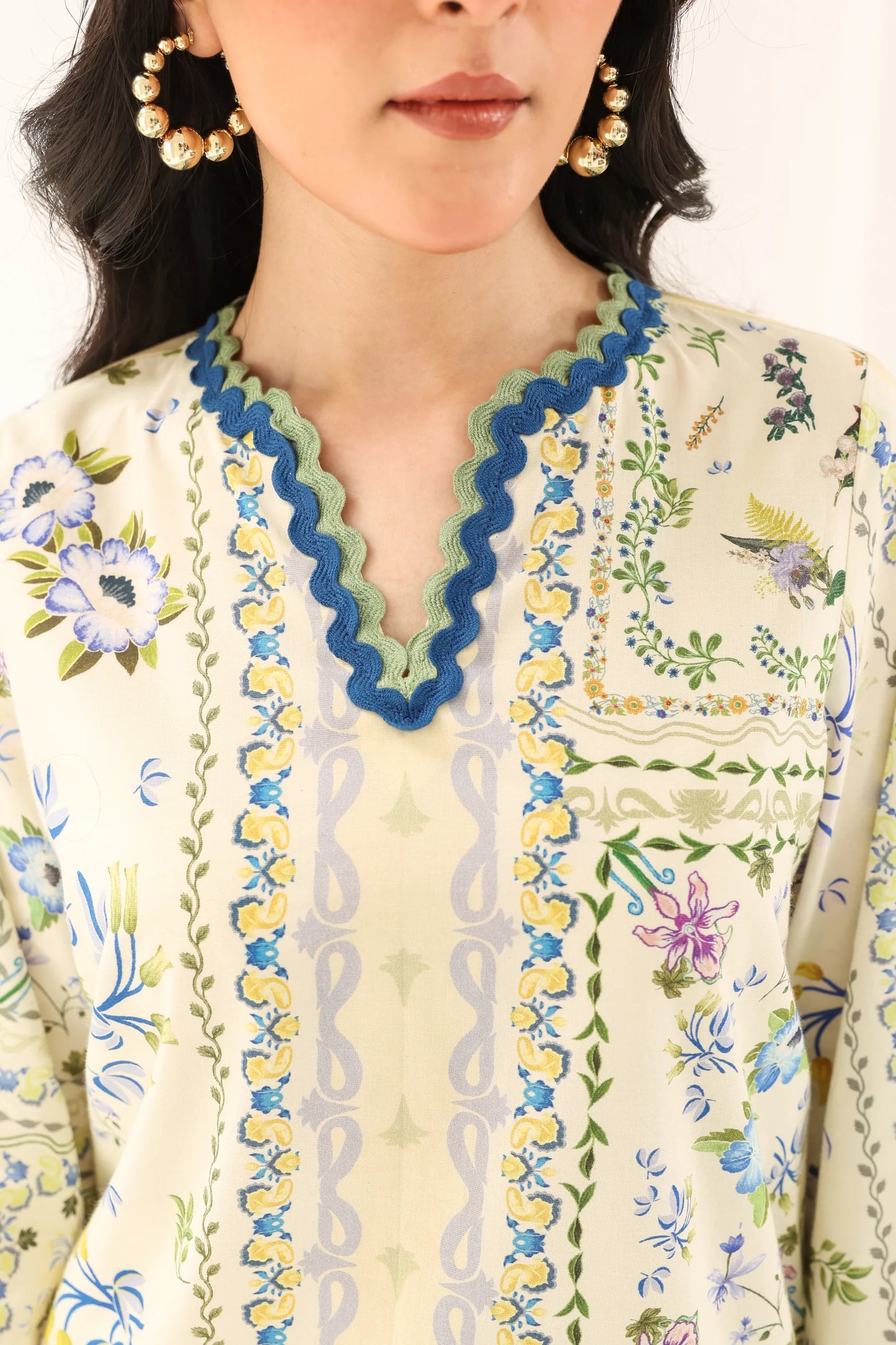 BUTTER YELLOW LUXURY PRINTED 2PCS SET (NPA2-25311) | ZAIB