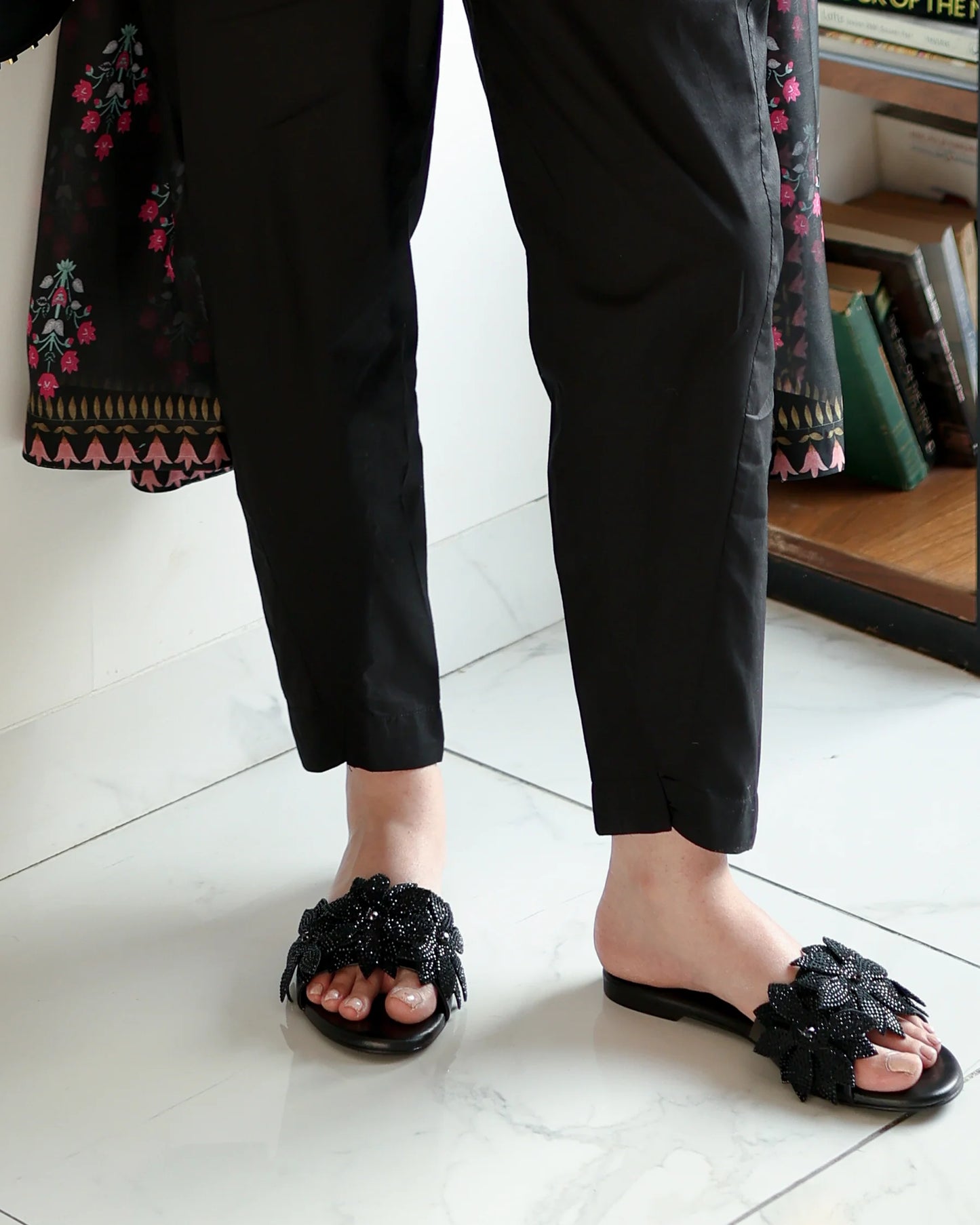 JET BLACK LUXURY EMBROIDERED 3 PCS SET (NPA3-25430) | ZAIB