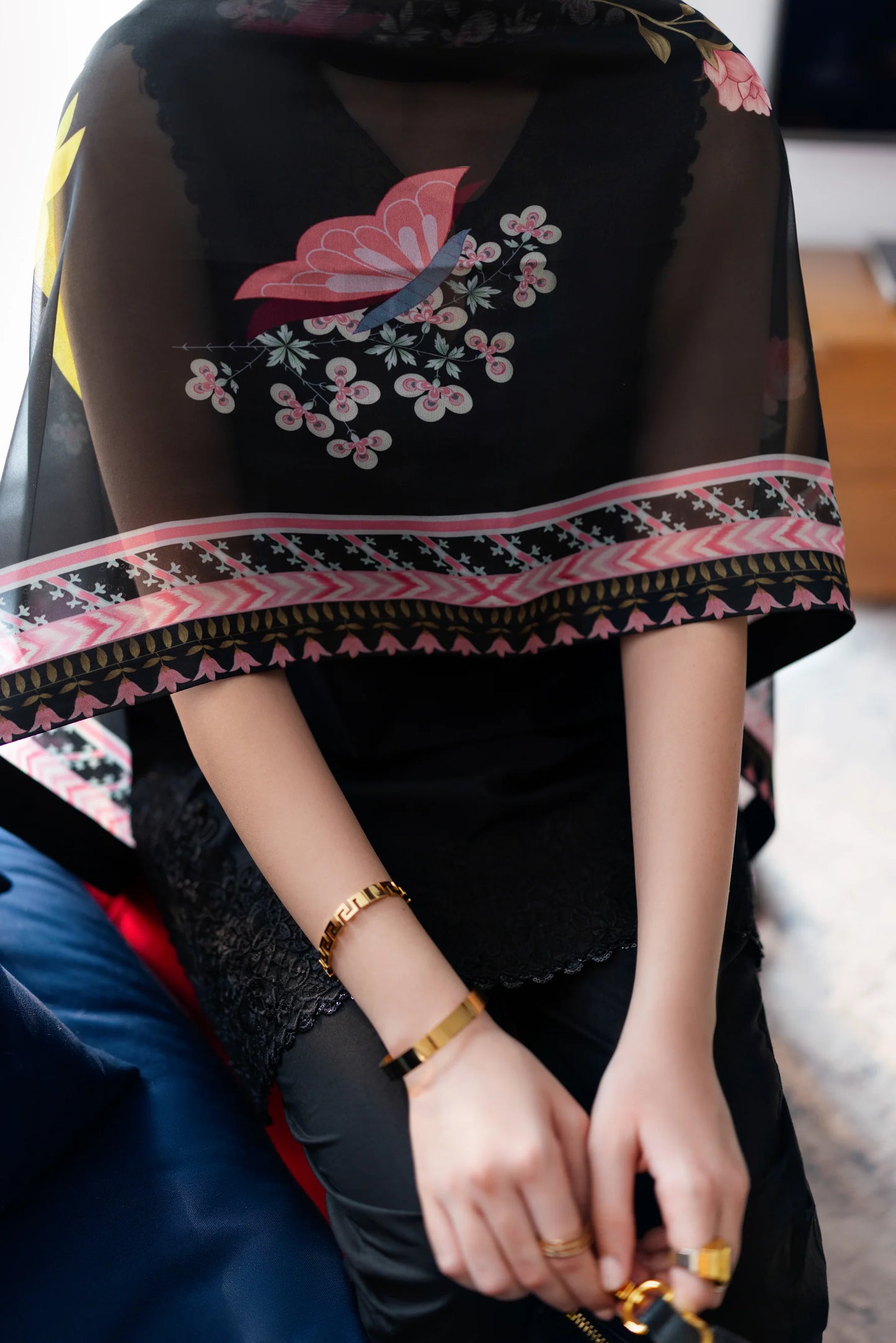 JET BLACK LUXURY EMBROIDERED 3 PCS SET (NPA3-25430) | ZAIB