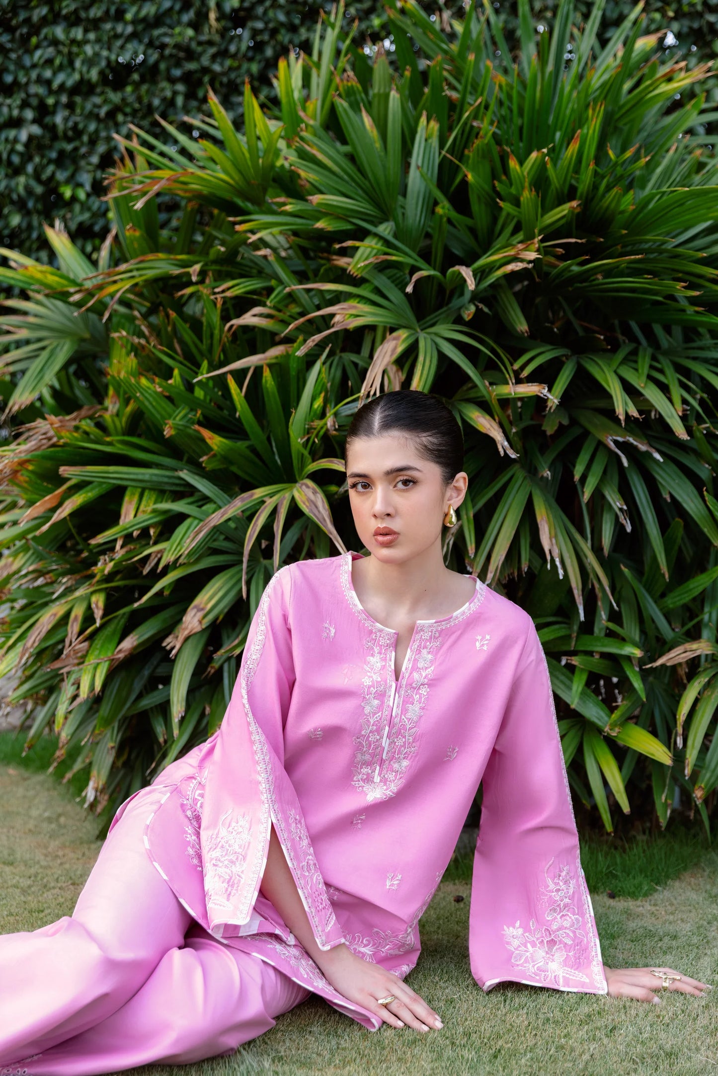 BRIGHT PINK LUXURY EMBROIDERED 2PCS SET (NPA2-25305) | ZAIB