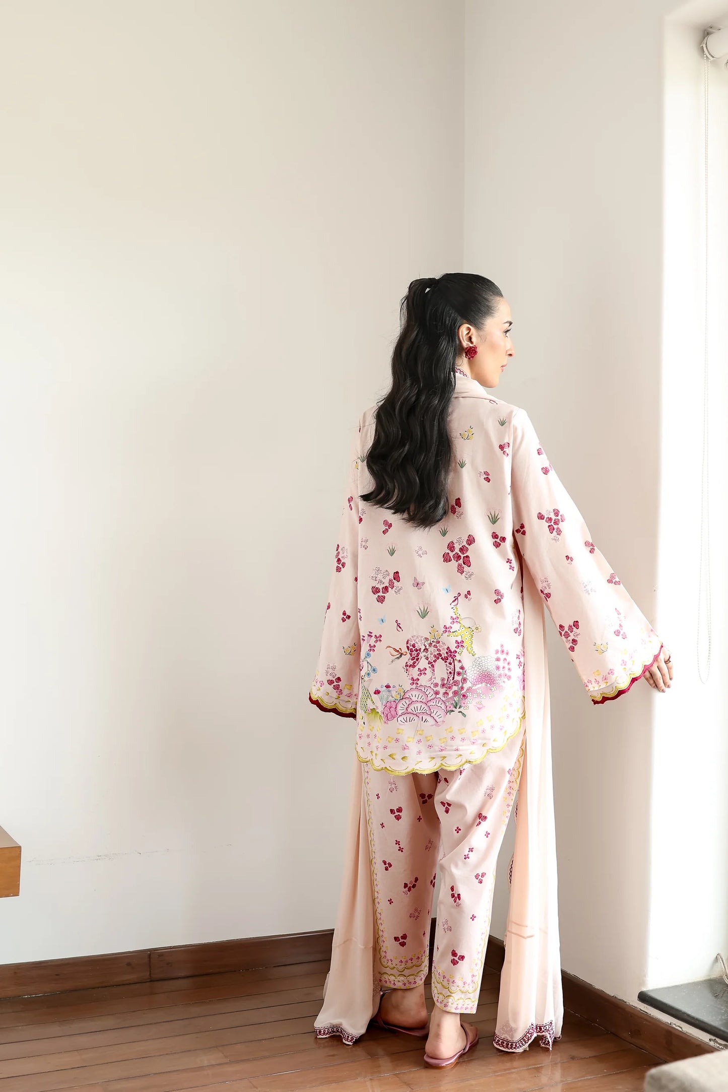 BLUSH PINK LUXURY PRINTED 3PCS SET (NPA3-25433) | ZAIB
