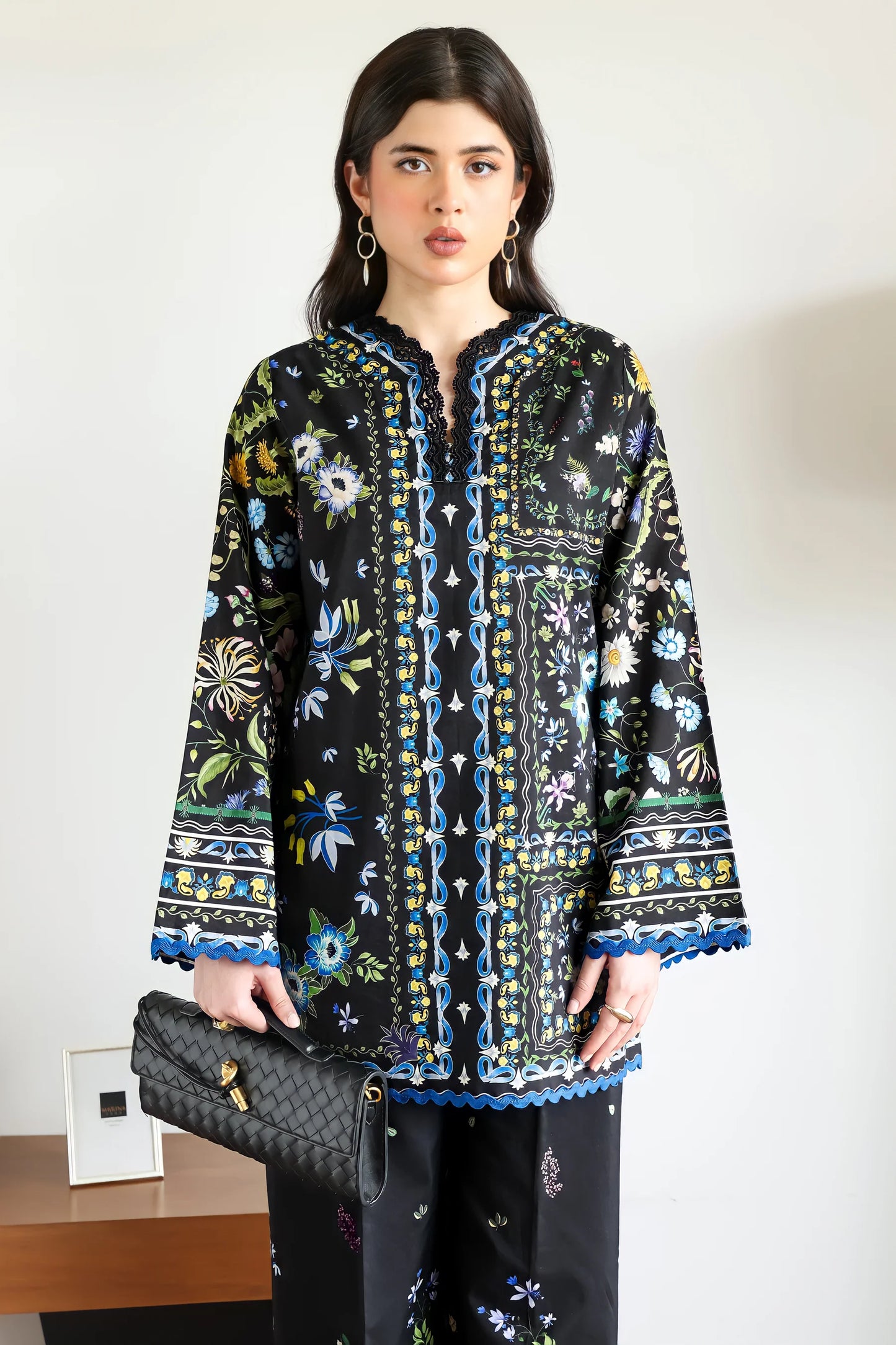BLACK LUXURY PRINTED 2PCS SET (NPA2-25309) | ZAIB