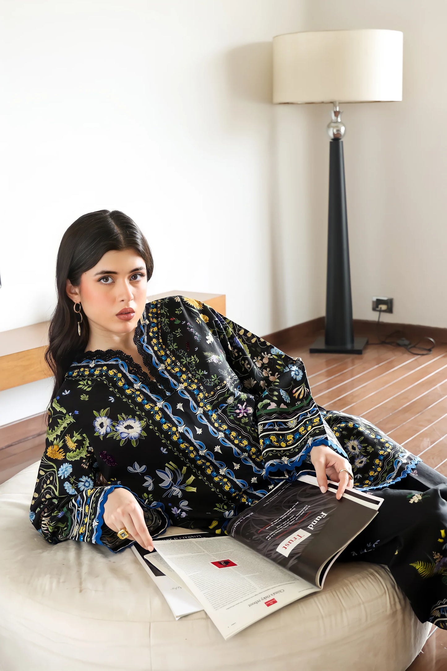 BLACK LUXURY PRINTED 2PCS SET (NPA2-25309) | ZAIB