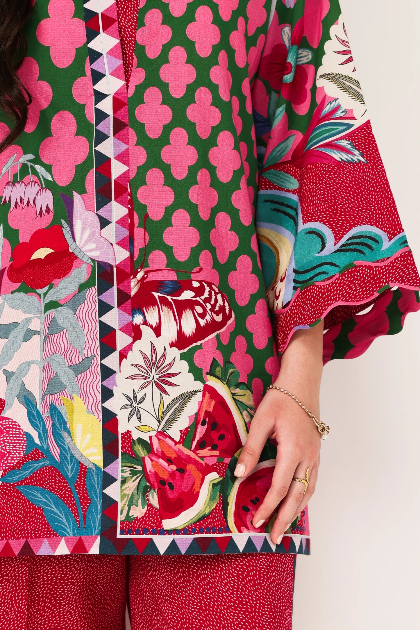WATERMELON LUXURY PRINTED 2PCS SET (NPA2-25310) | ZAIB