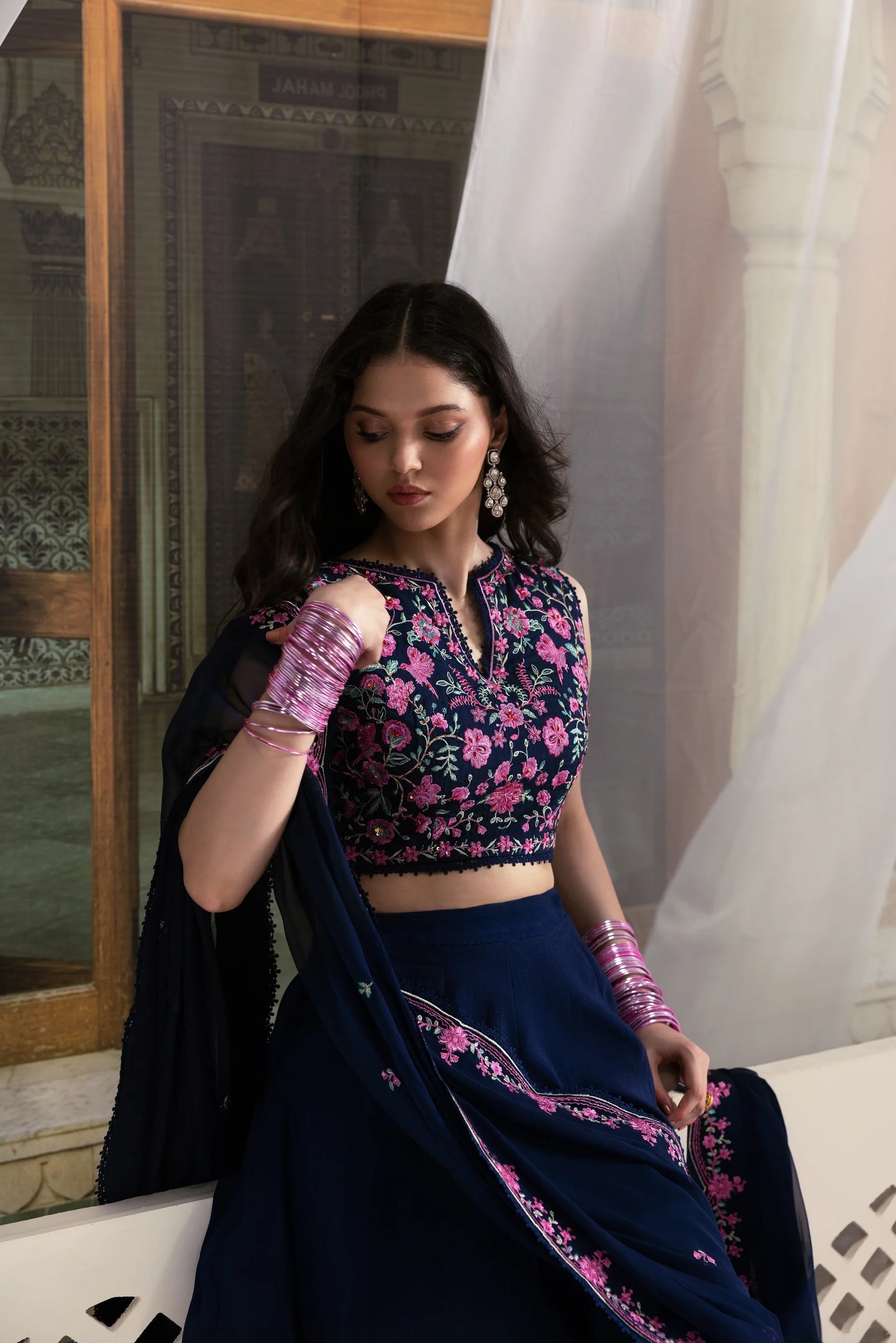 NAVY BLUE LEHENGA CHOLI WEDDING EDIT 2025 (NPA3-25434) | ZAIB