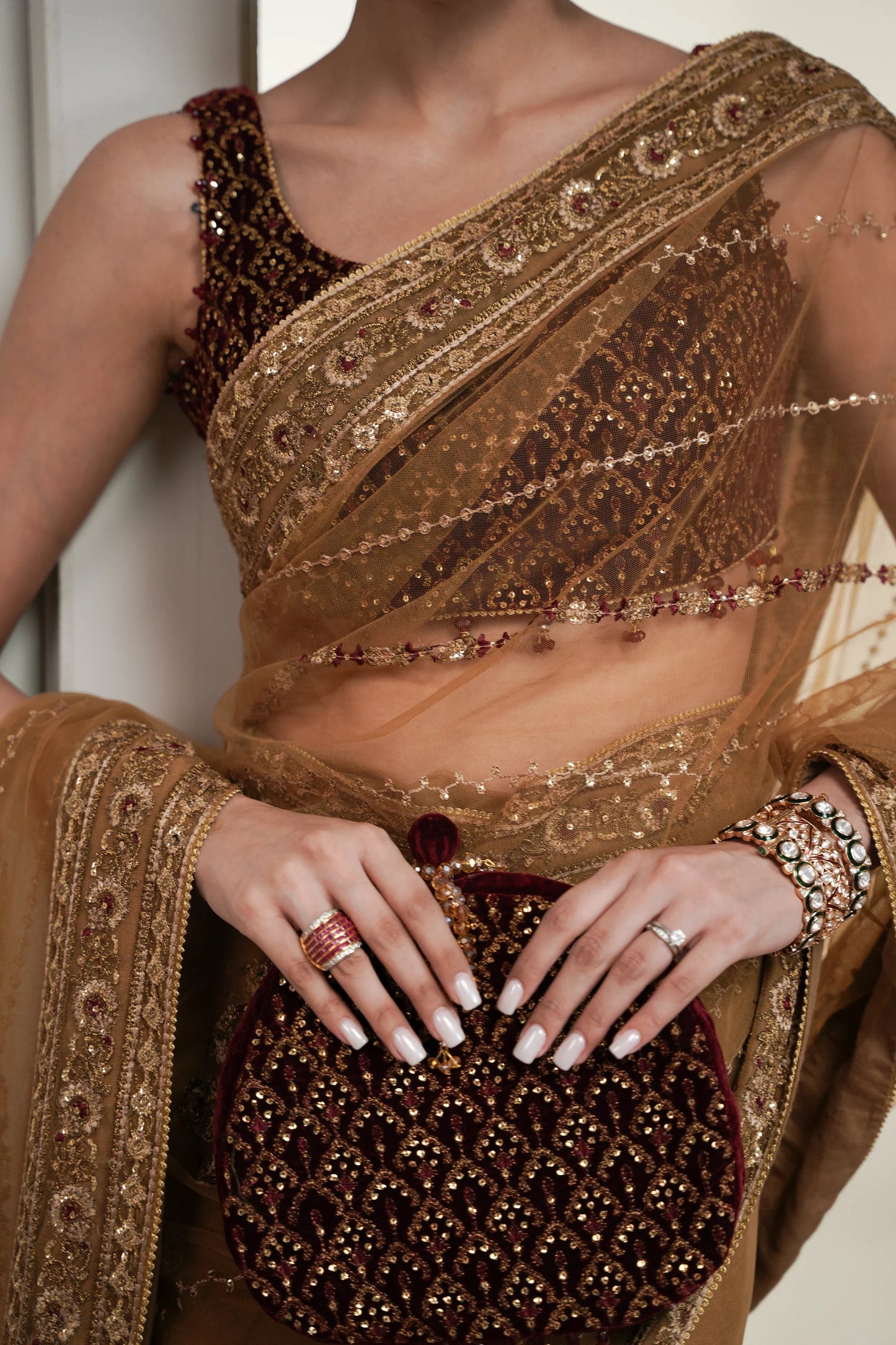 GOLD TIMELESS SAREE WEDDING EDIT 2024/2025 (NPA3-24433) | ZAIB