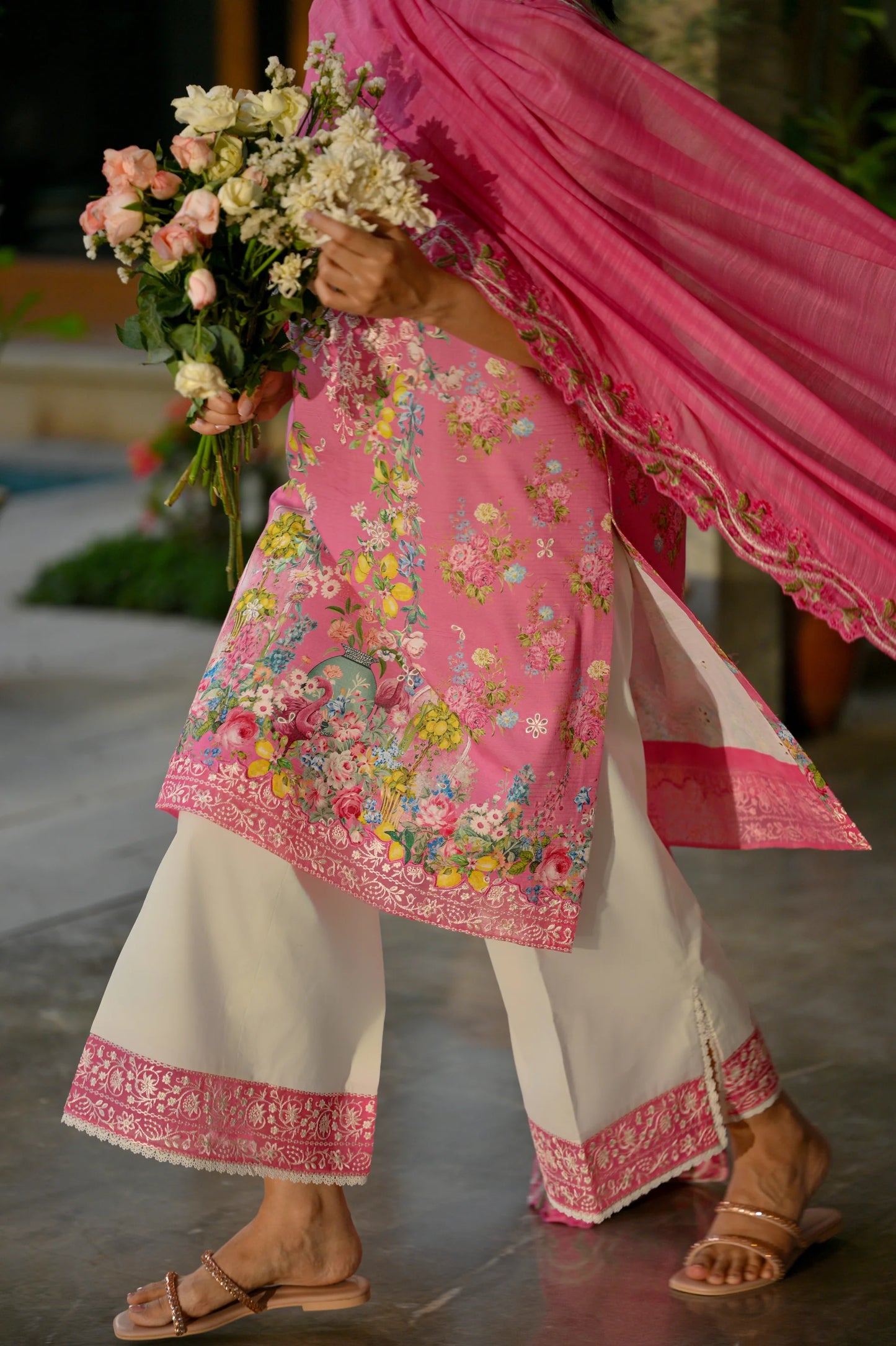 BLOOM IN MAY LUXURY PRINTED EMBROIDERED LAWN SET (NEL-25616) | ZAIB