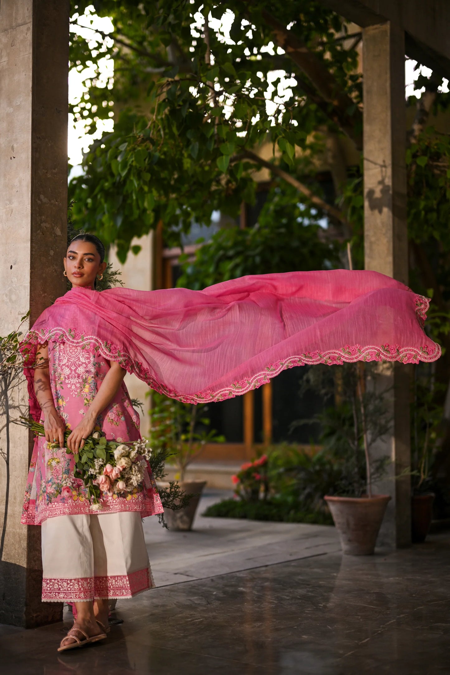 BLOOM IN MAY LUXURY PRINTED EMBROIDERED LAWN SET (NEL-25616) | ZAIB