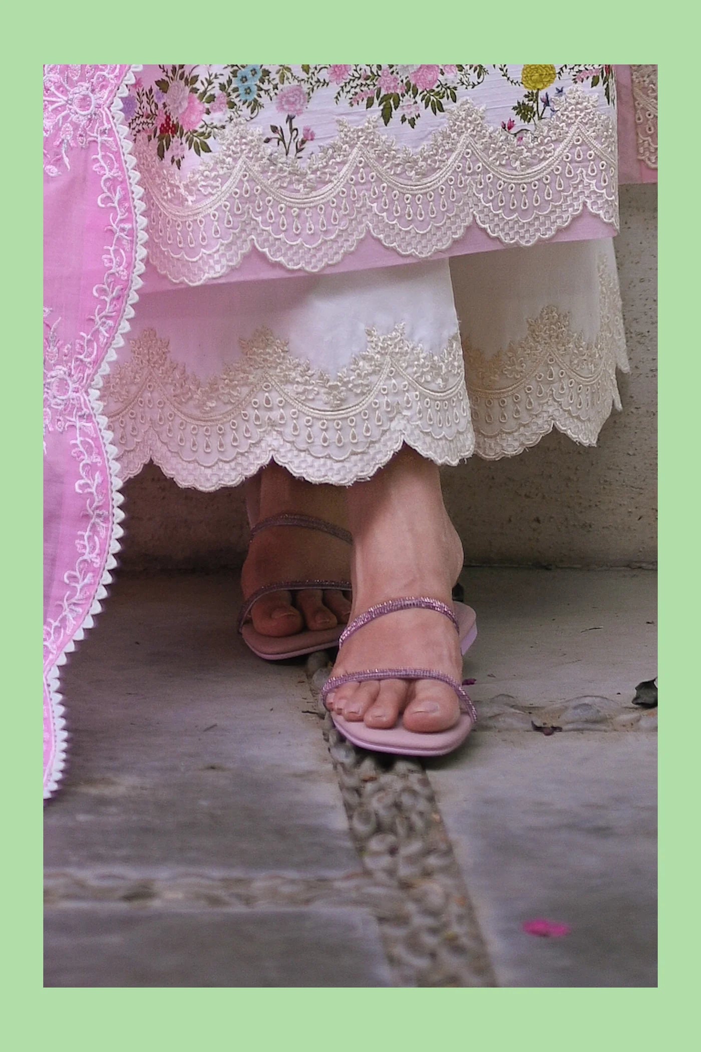 BLUSHING IN PINK CRYSTAL FLAT | ZAIB | FOOTWEAR