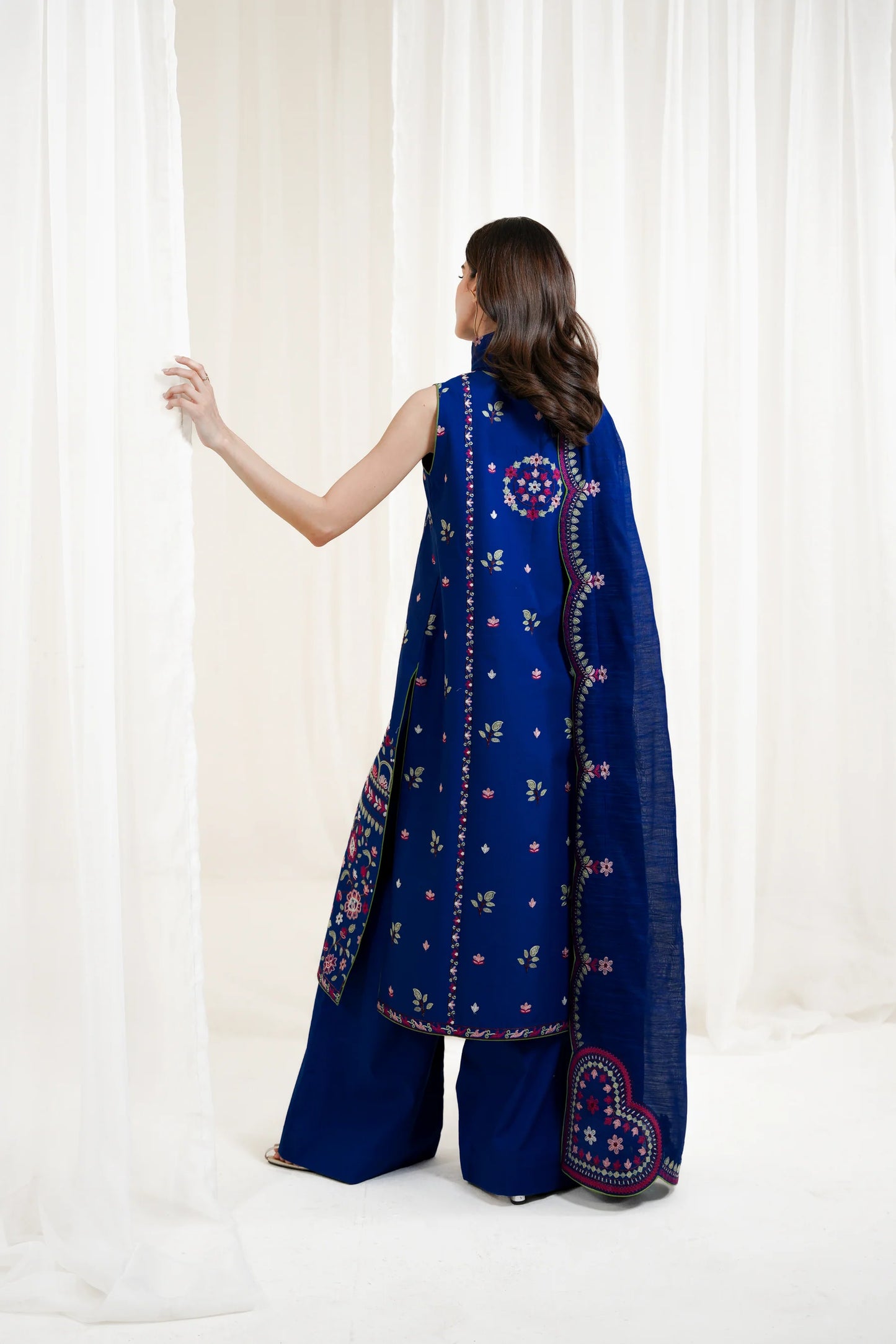 ROYAL BLUE LUXURY EMBROIDERED 3PCS SET NPA3-25424 (EID 2025 READY TO WEAR) | ZAIB