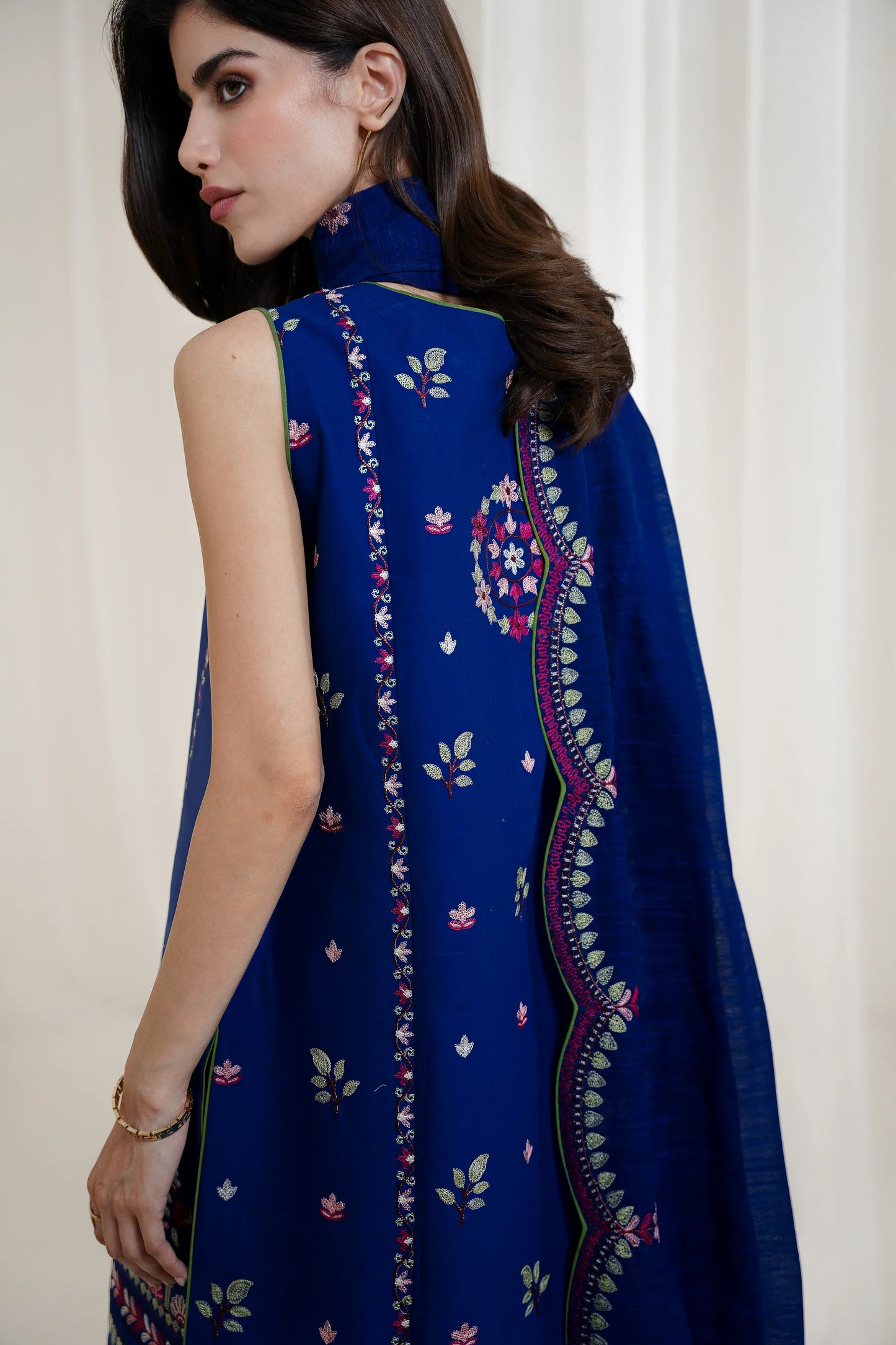 ROYAL BLUE LUXURY EMBROIDERED 3PCS SET NPA3-25424 (EID 2025 READY TO WEAR) | ZAIB