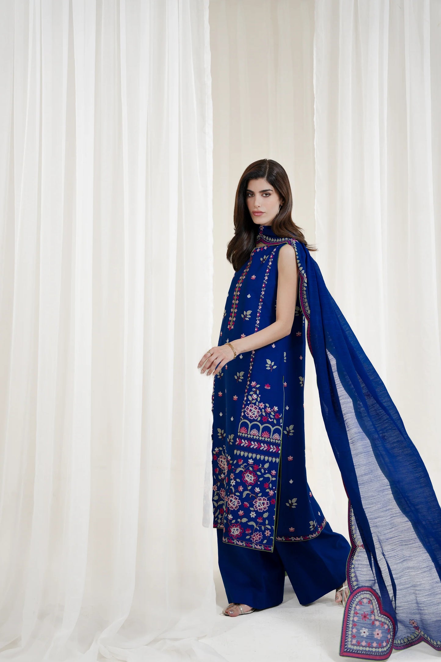 ROYAL BLUE LUXURY EMBROIDERED 3PCS SET NPA3-25424 (EID 2025 READY TO WEAR) | ZAIB