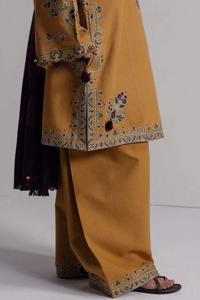 OCHRE-2A | COCO WINTER UNSTITCHED ’26 | COCO BY ZARA SHAHJAHAN