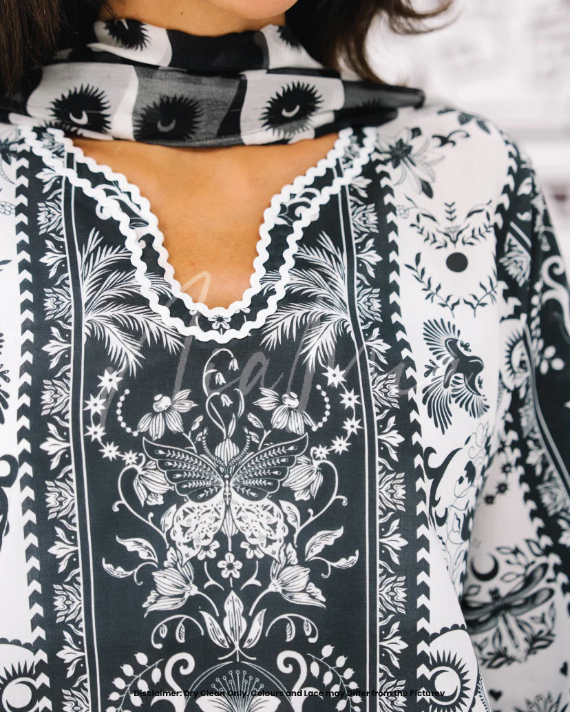 Eclipse Dupatta | Monochrome | Nia Mia