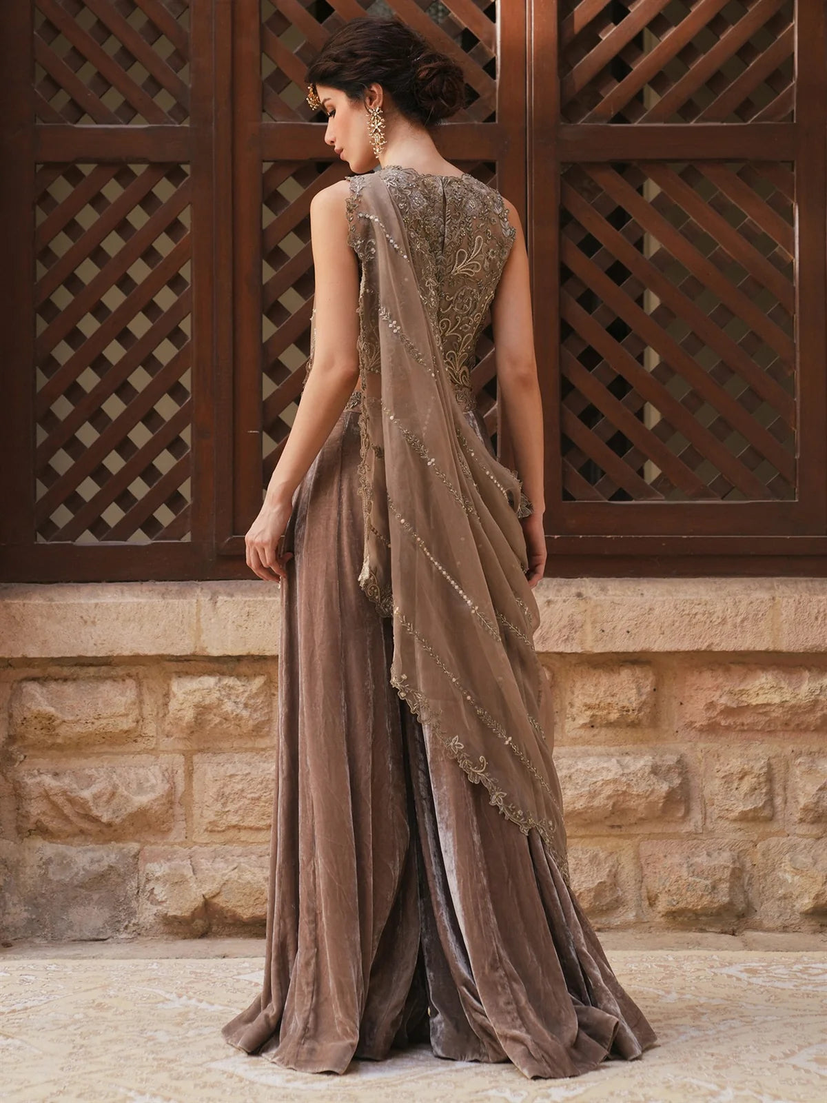 BLOUSE, SHARARA & DRAPED DUPATTA | DEMI COUTURE | MISHA LAKHANI