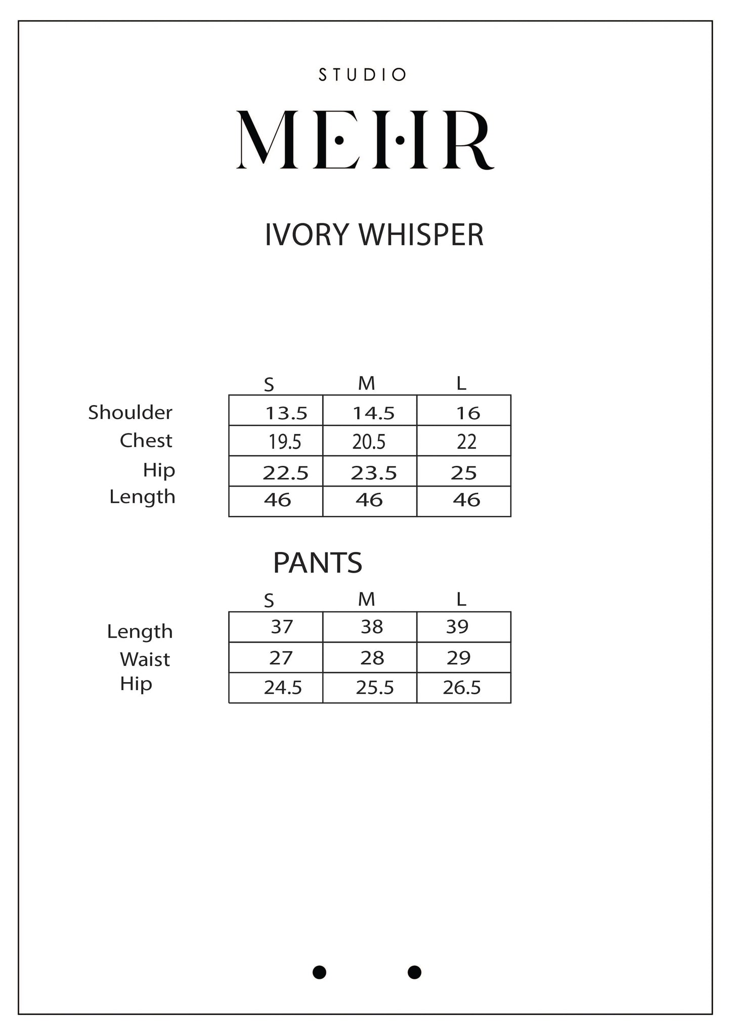 IVORY WHISPER MATCHING SET | Studio Mehr