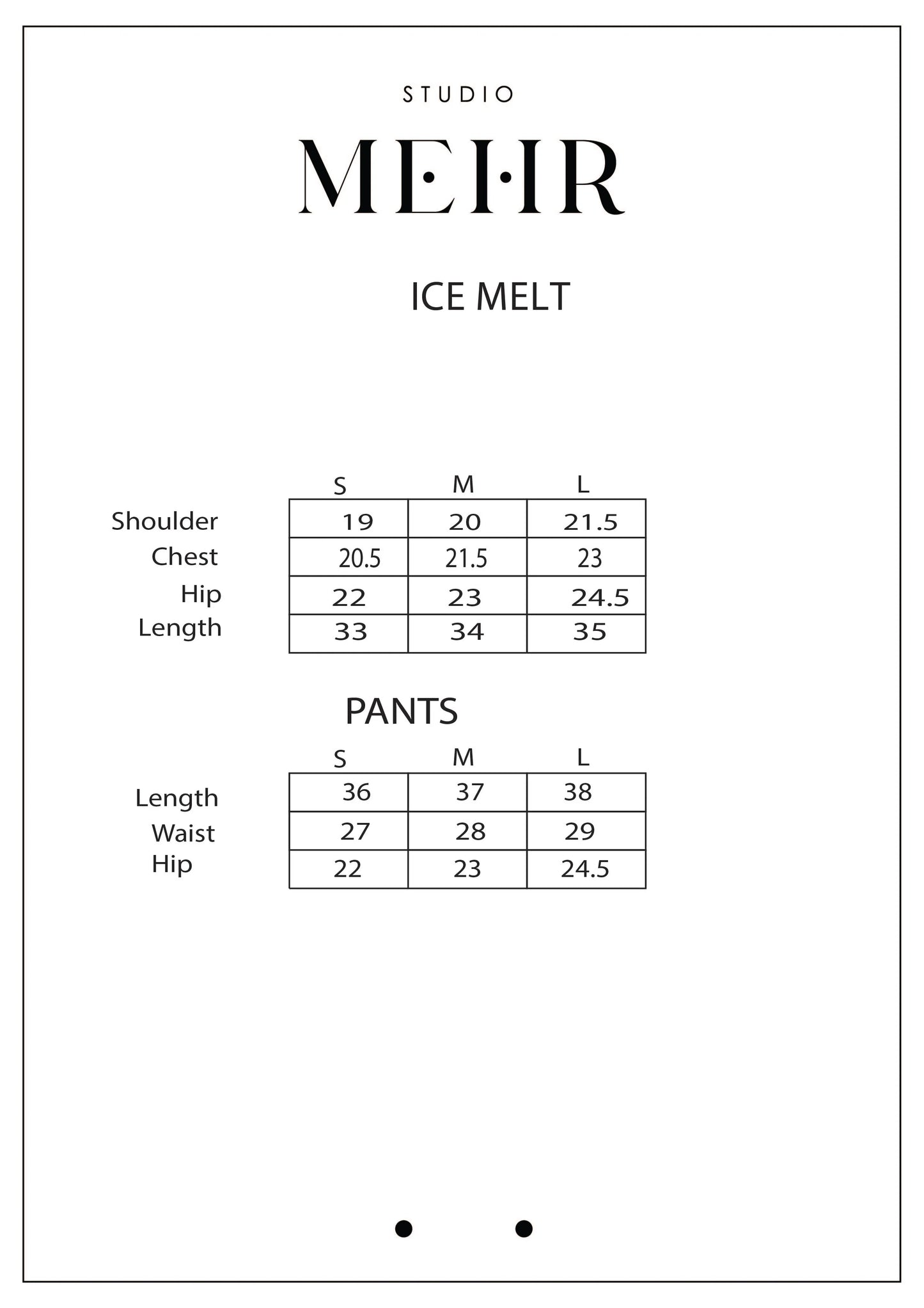 ICE MELT MATCHING SET | Studio Mehr